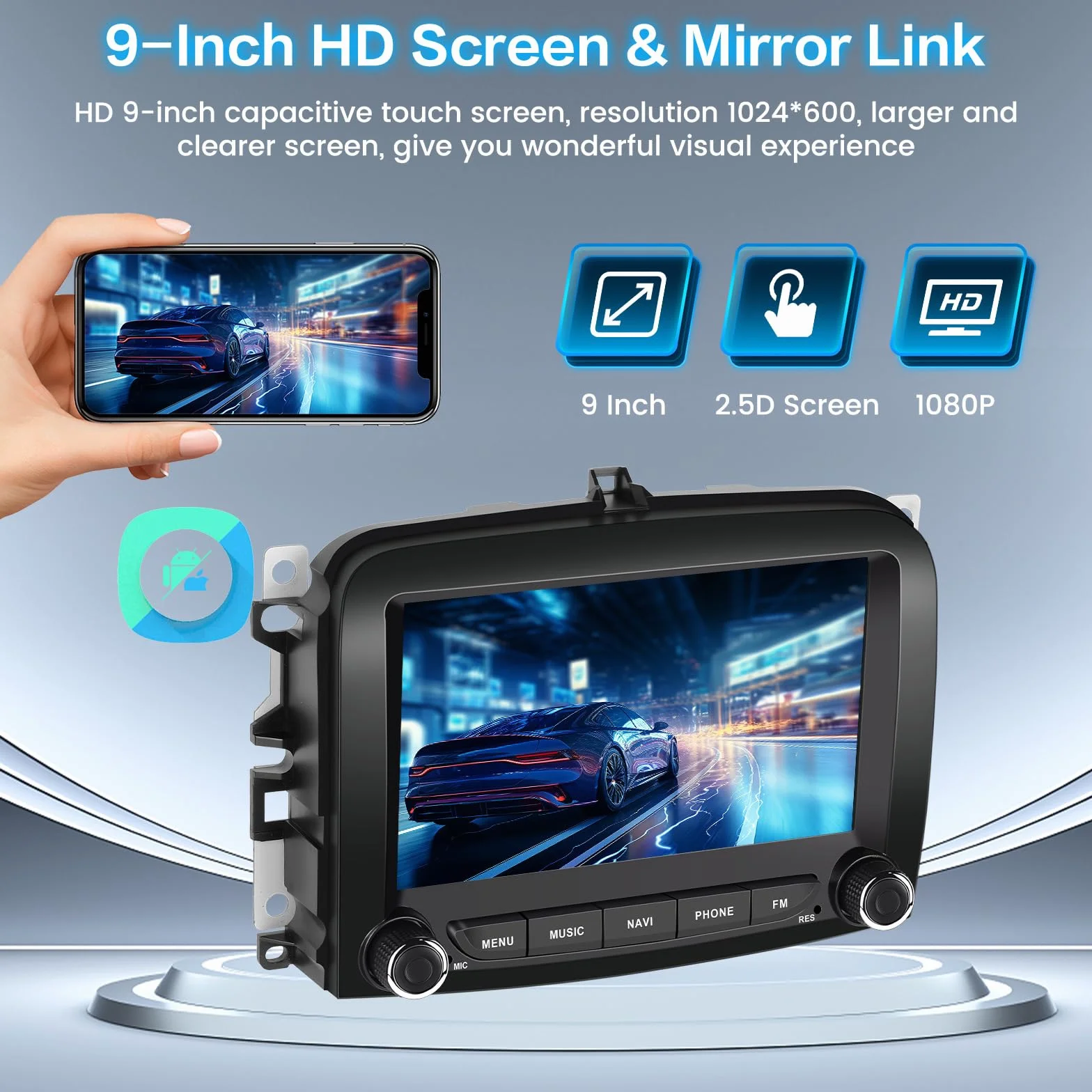 Inefala 2G+64G do Fiata 500L 2013-2017, Android 15, samochodowe stereo z bezprzewodowym CarPlay i Android Auto, 7-calowy ekran dotykowy HD, samochodowe stereo Bluetooth z Wi-Fi, GPS FM/RDS, mikrofonem
