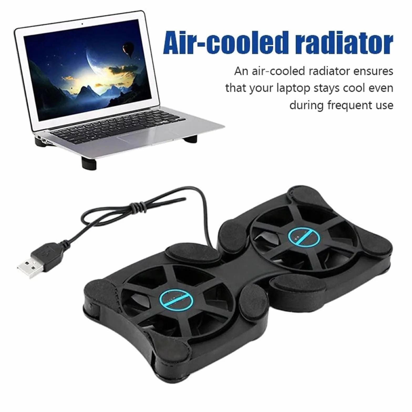 Laptop Cooler podstawka pod laptopa Wentylator podkładka chłodząca 2 wentylatory chłodnica chłodziarka do notebooka podstawka do laptopa wentylator USB do laptopa 7-15 "PC