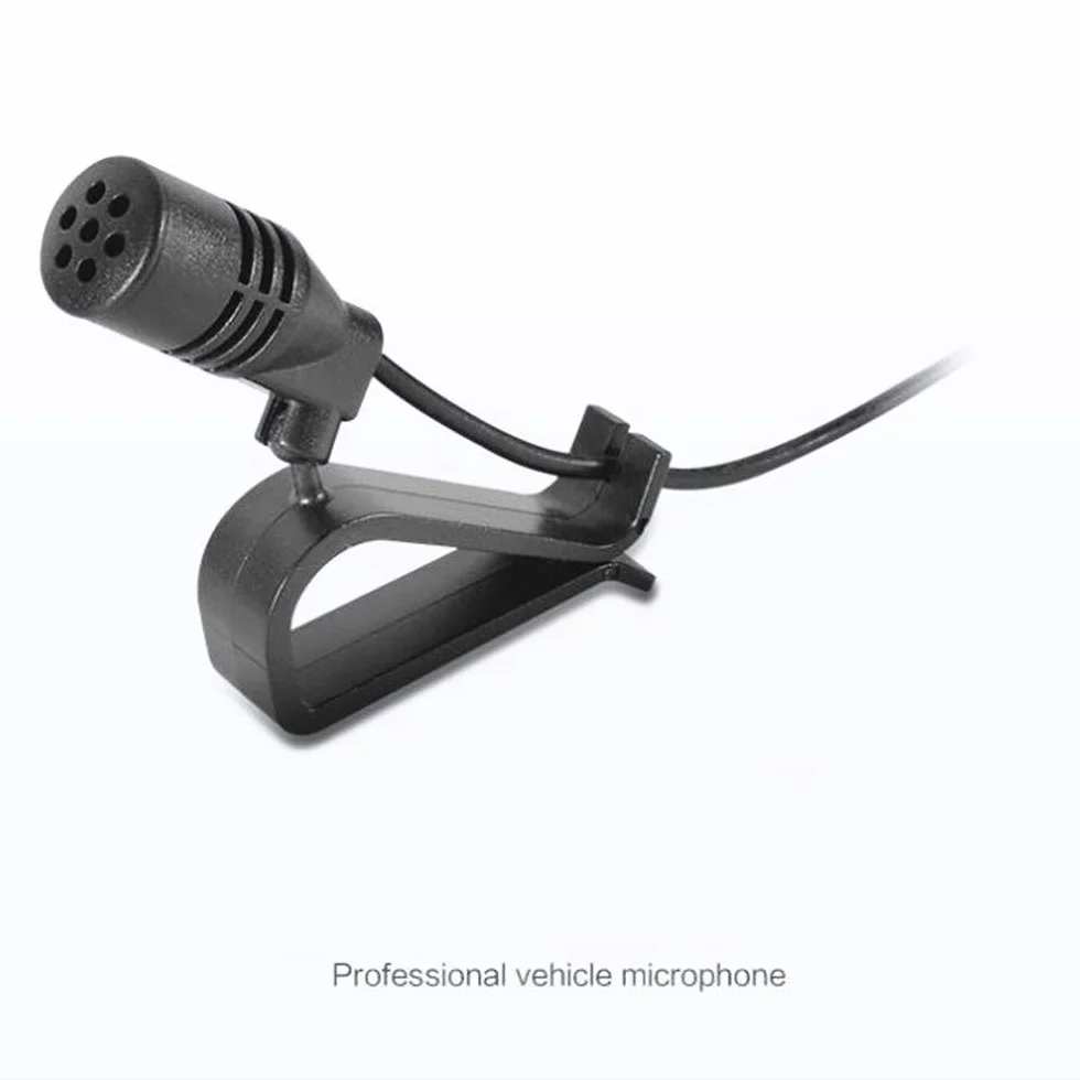 Zewnętrzny mikrofon 3,5 mm z kablem montażowym 3 m, mikrofon do radioodtwarzacza samochodowego i pojazdu z obsługą Bluetooth stereo, radio, GPS i DVD