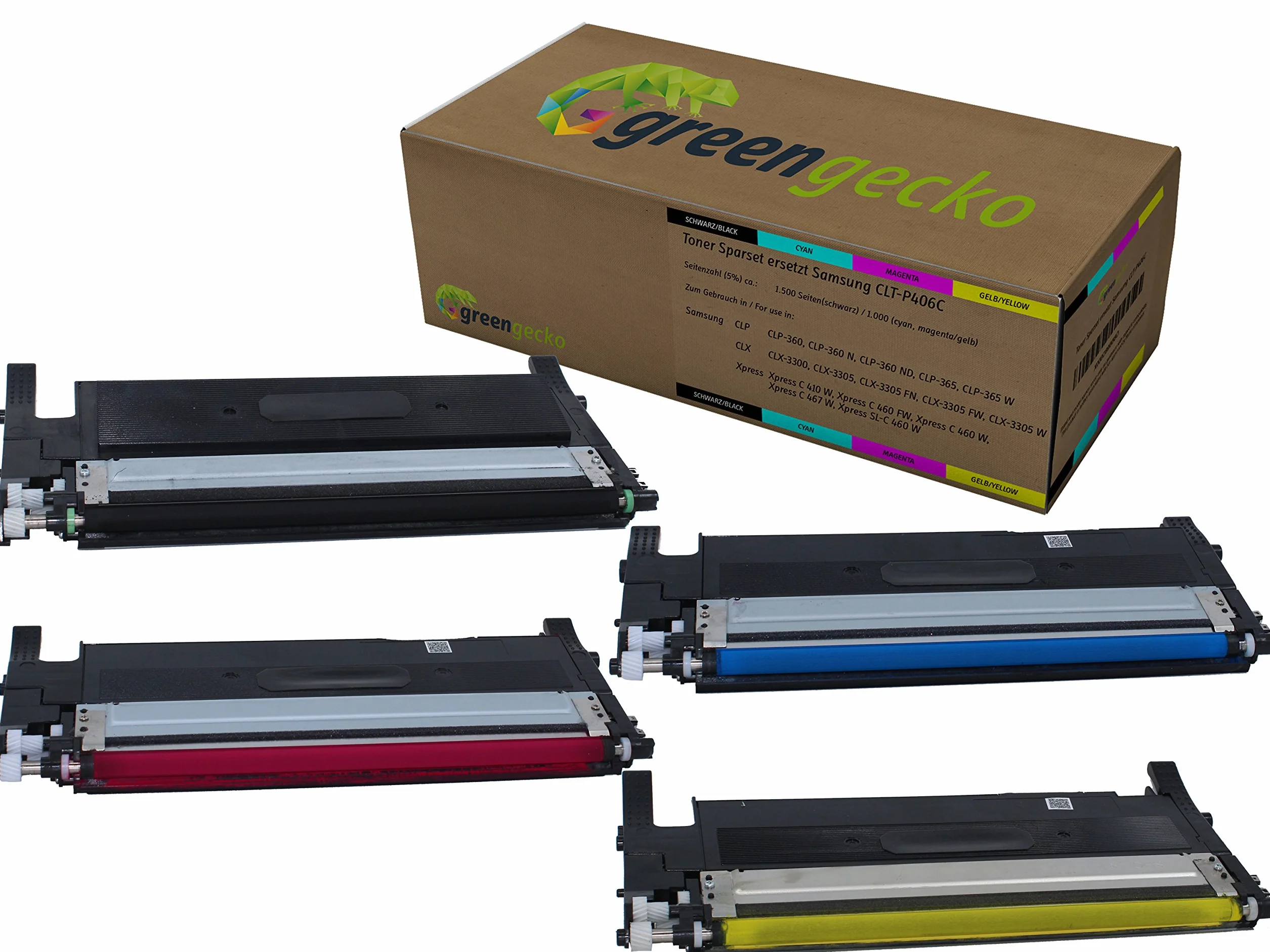 Toner zestaw ekonomiczny zastępuje Samsung CLT-P406C I do Samsung CLP-360, CLP-365 w, CLX-3305, Xpress c460 fw I kartridże do drukarki czarny, cyjan, magenta, żółty I kompatybilny z HP SU375A