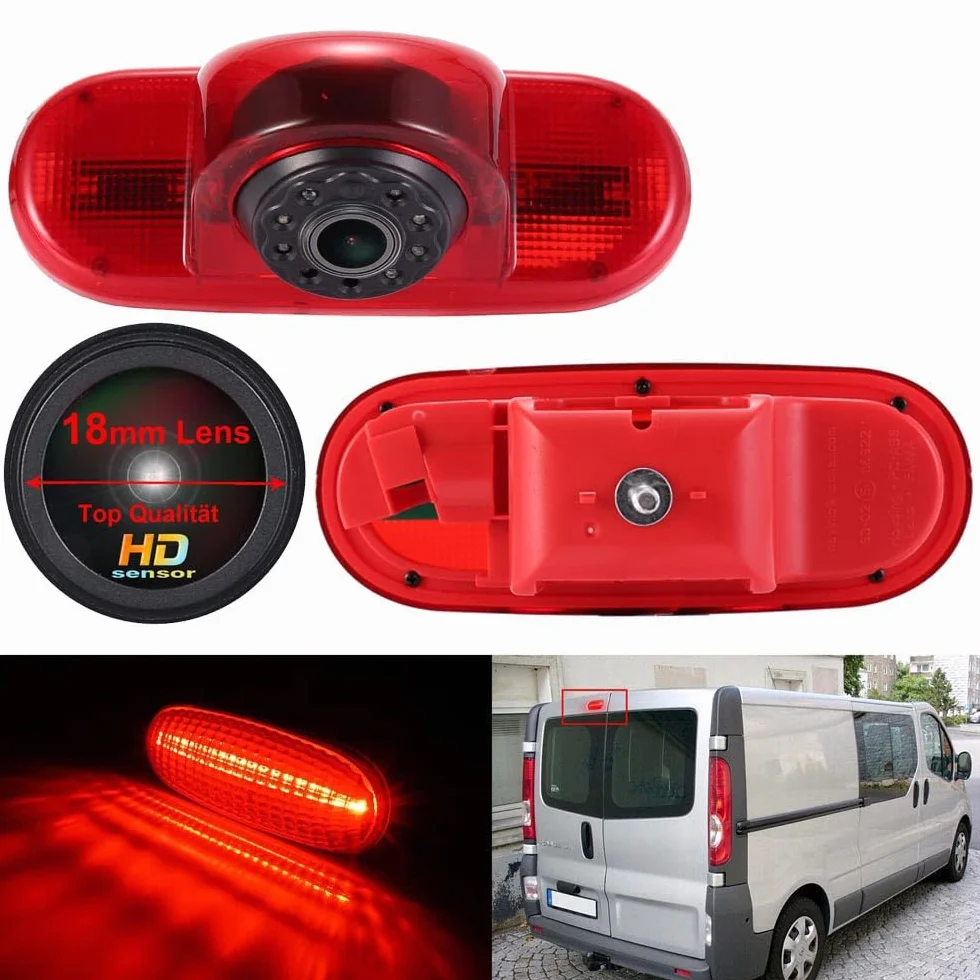Super HD lampa hamowania zestaw z monitorem LCD 4,3 cala, kamera cofania zamiennik do Renault Trafic II III Diesel Petrol FWD FL EL JL JG FG/Opel Vivaro Diesel Petrol Chassis FWD A B C X82 X83 J7 E7