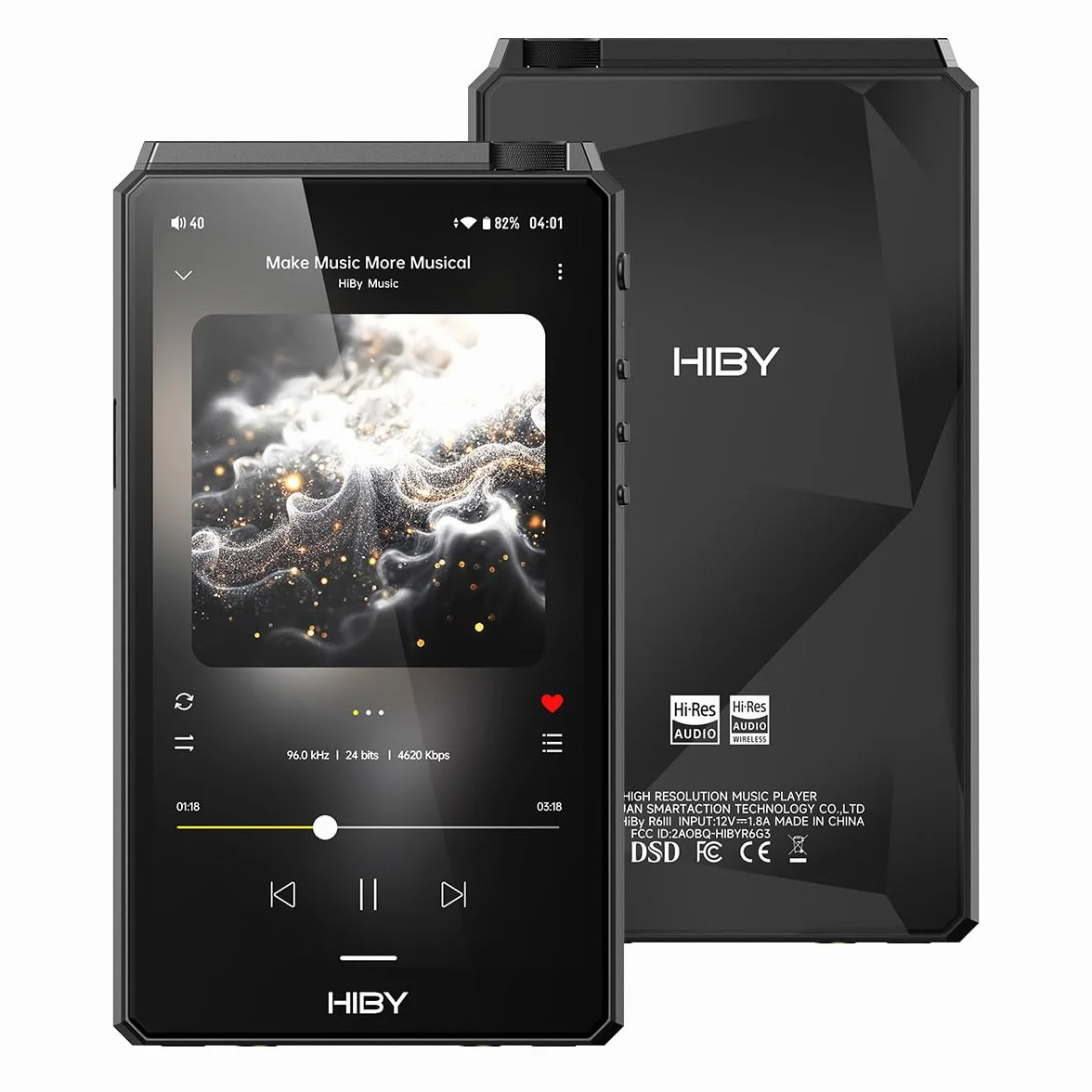 HiBy R6III 2025 Odtwarzacz DAP Hi Res Audio MP3 z wzmacniaczem klasy A i AB/Android 12/Bluetooth 5.0/WiFi/64G + pamięć rozszerzalna 2 TB