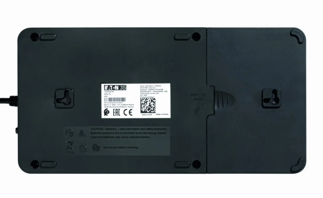 Eaton 3S 700 IEC - 3S700I - zasilacz bezprzerwowy (UPV) - 700 VA z ochroną przed przepięciem (8 wyjść IEC, ochrona przed przepięciem, 2 porty ładowania USB typu A) - biały i czarny
