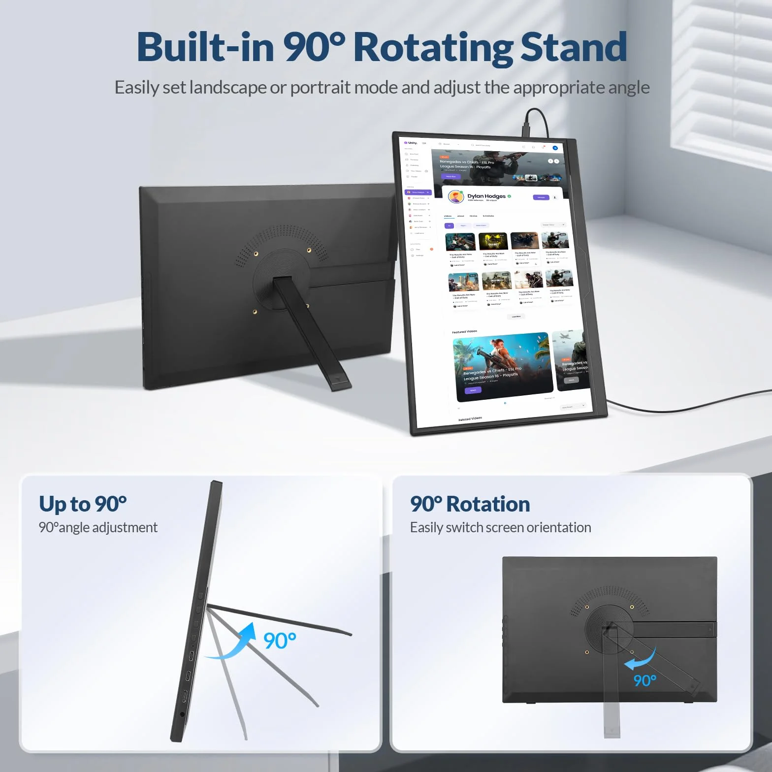 Rii Przenośny monitor 40.6 cm, 1920 x 1200 IPS drugi przedłużacz monitora z portem USB-C Mini HDMI, kompatybilny z PC/laptopem/Mac/Phone/Switch/Xbox/PS4/5