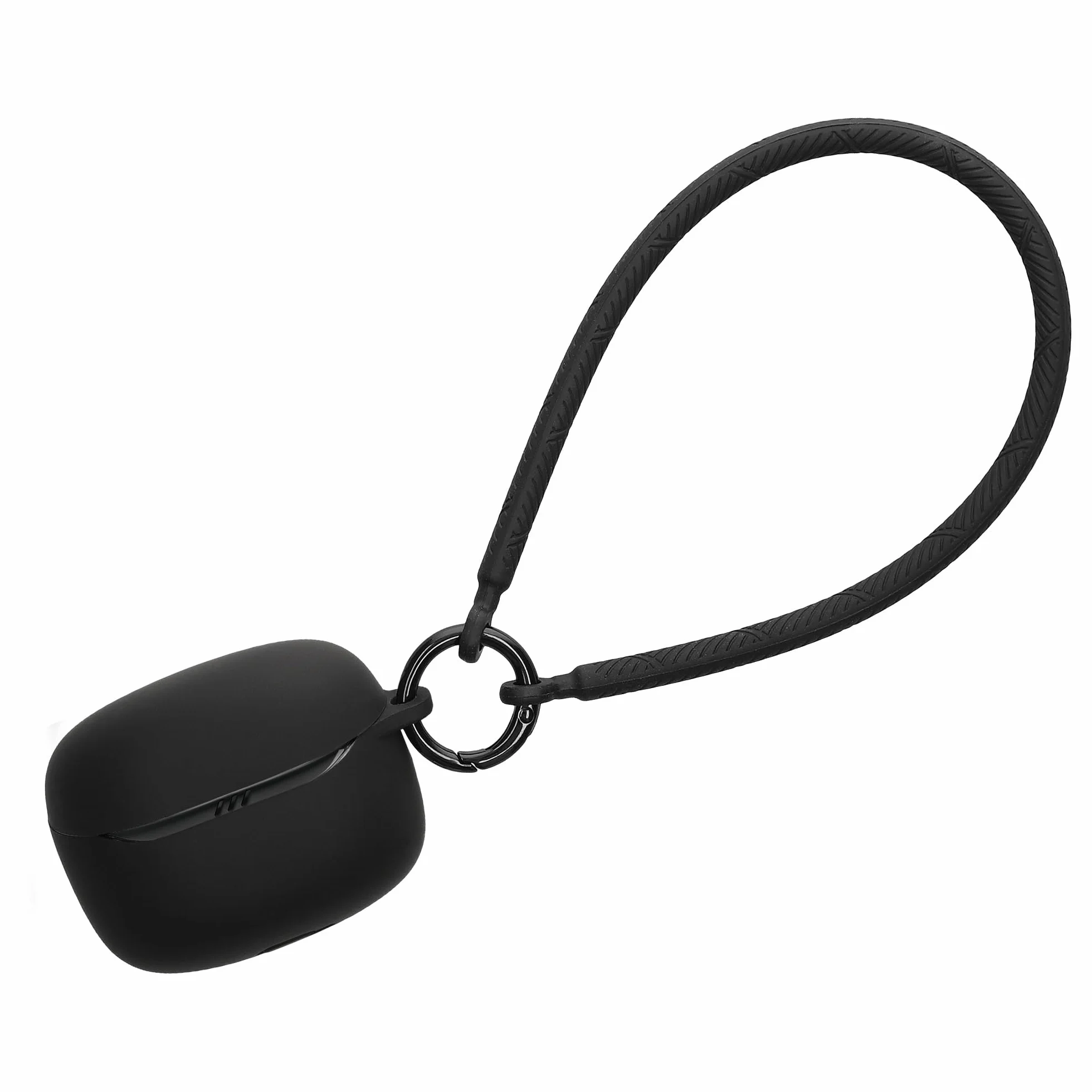 kwmobile Etui kompatybilne ze słuchawkami JBL Tune Beam 2 - silikonowe etui ochronne Case Cover - z paskiem na rękę czarne