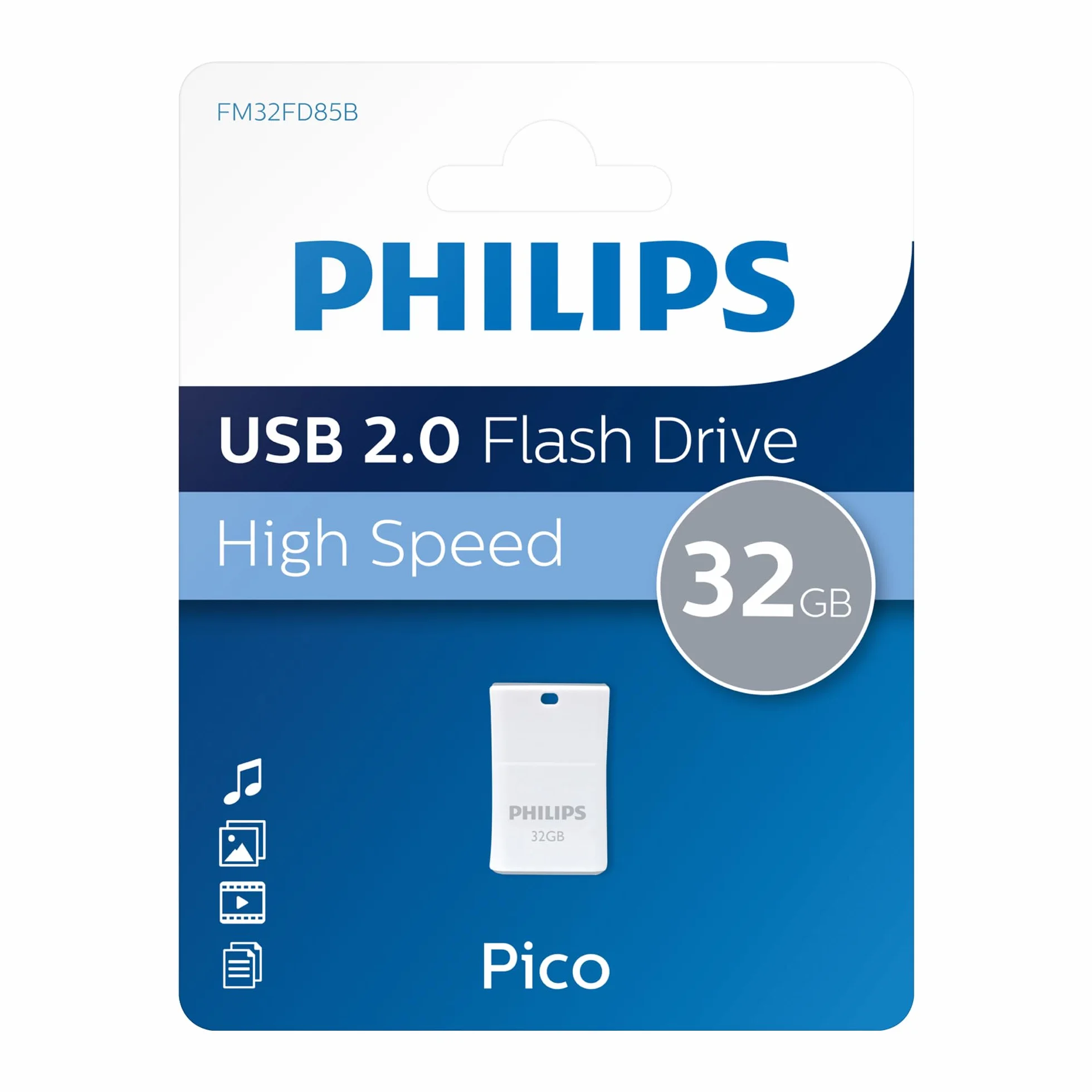 Philips Pico Edition High Speed pamięć flash USB 2.0 32 GB Ultra Small do PC, laptopa, komputera, Smart TV, Car Audio i innych Prędkość odczytu do 23 MB/s