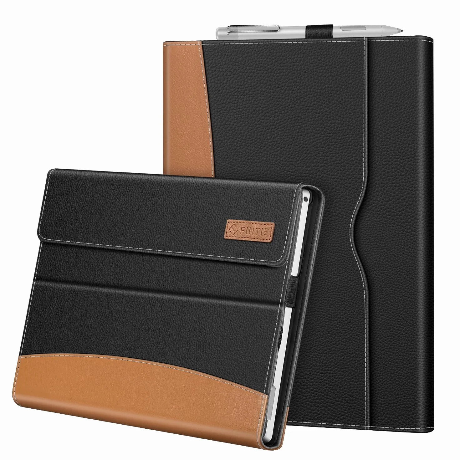 FINTIE Etui na Microsoft Surface Pro 7 / Pro 6 / Pro 5 / Pro 4 / Pro 3 - etui biznesowe z kieszenią, kompatybilne z klawiaturą typu (czarne)