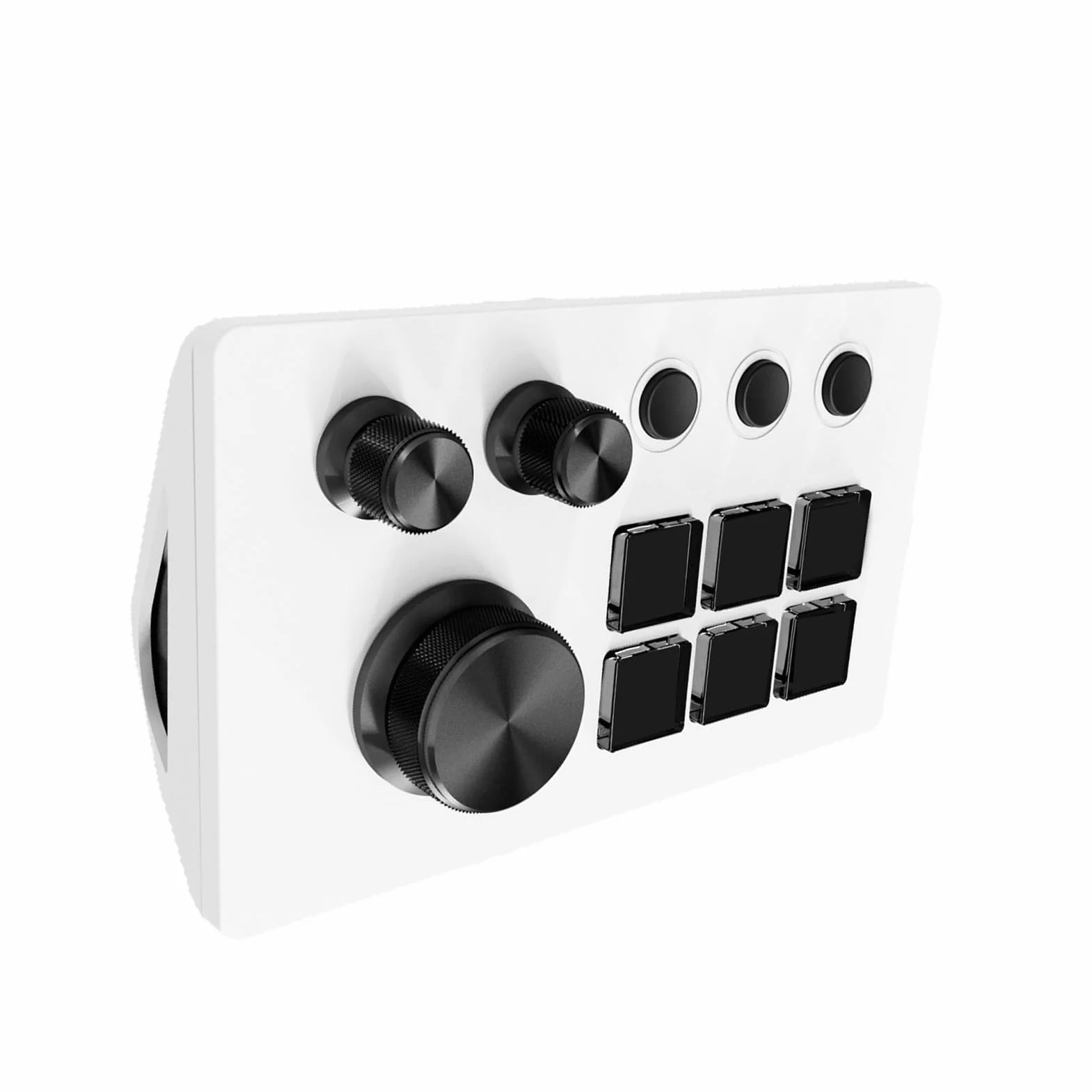 Konfigurowalny Kontroler Strumienia z 6 Klawiszami LCD 3 Pokrętła 3 Przyciski Scen, Klawiatura Makro Interfejs Typu C do Strumieniowego Przesyłania Gier i Sterowania Multimediami (WHITE)