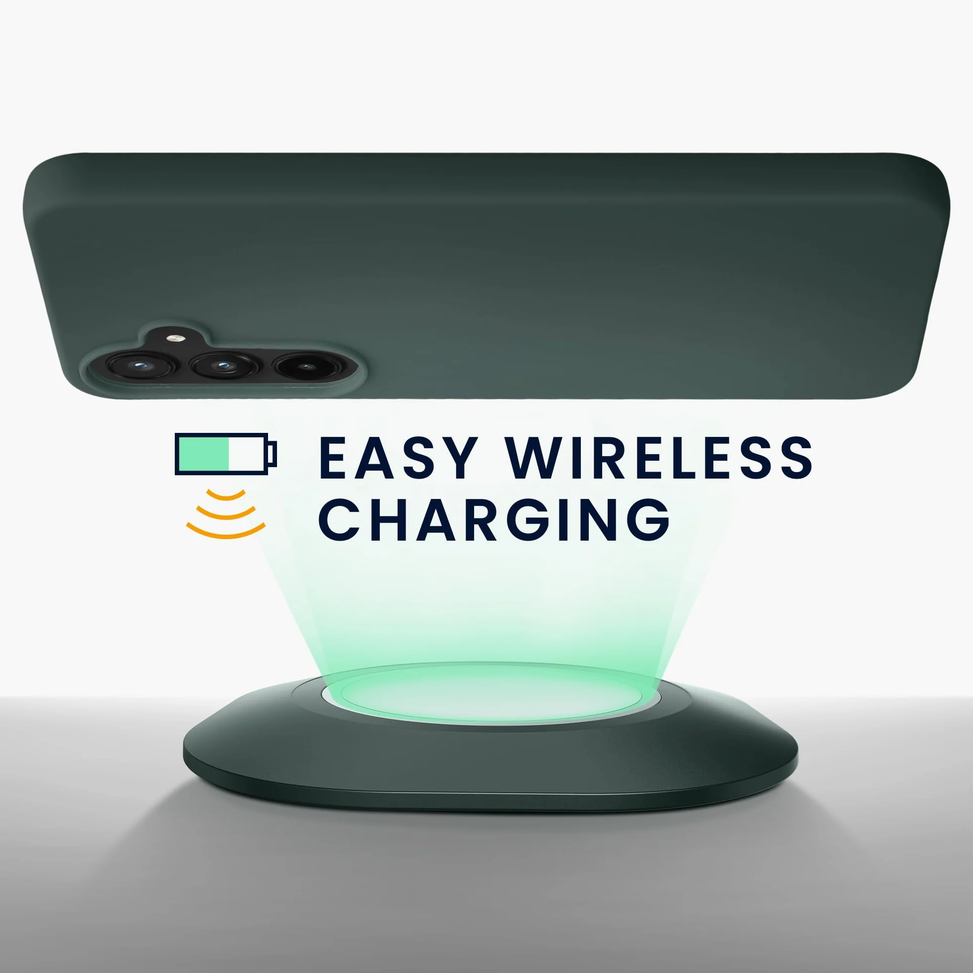 kwmobile Etui do Samsung Galaxy A55 5G Etui - Ultra cienki TPU i silikon z podniesionymi krawędziami zapobiegającymi upadkowi - Zielony mech