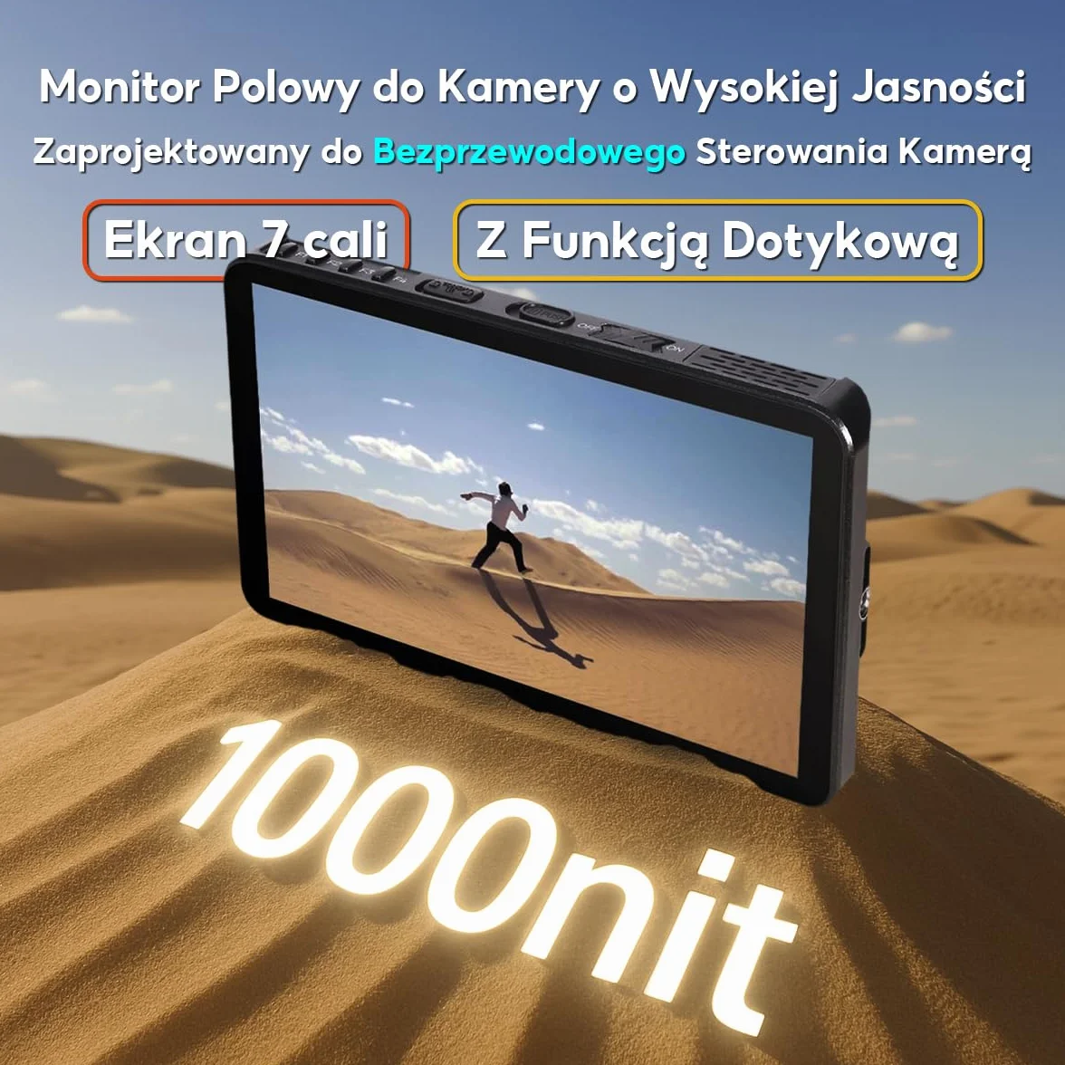 Portkeys LH7P Monitor Polowy 7 Cali 1000 nitów, Ekran Dotykowy, 4K HDMI z 3D LUT, Sterowanie Bezprzewodowe, Kształt Fali Luma, Fałszywy Kolor, Kompatybilny z BMPCC