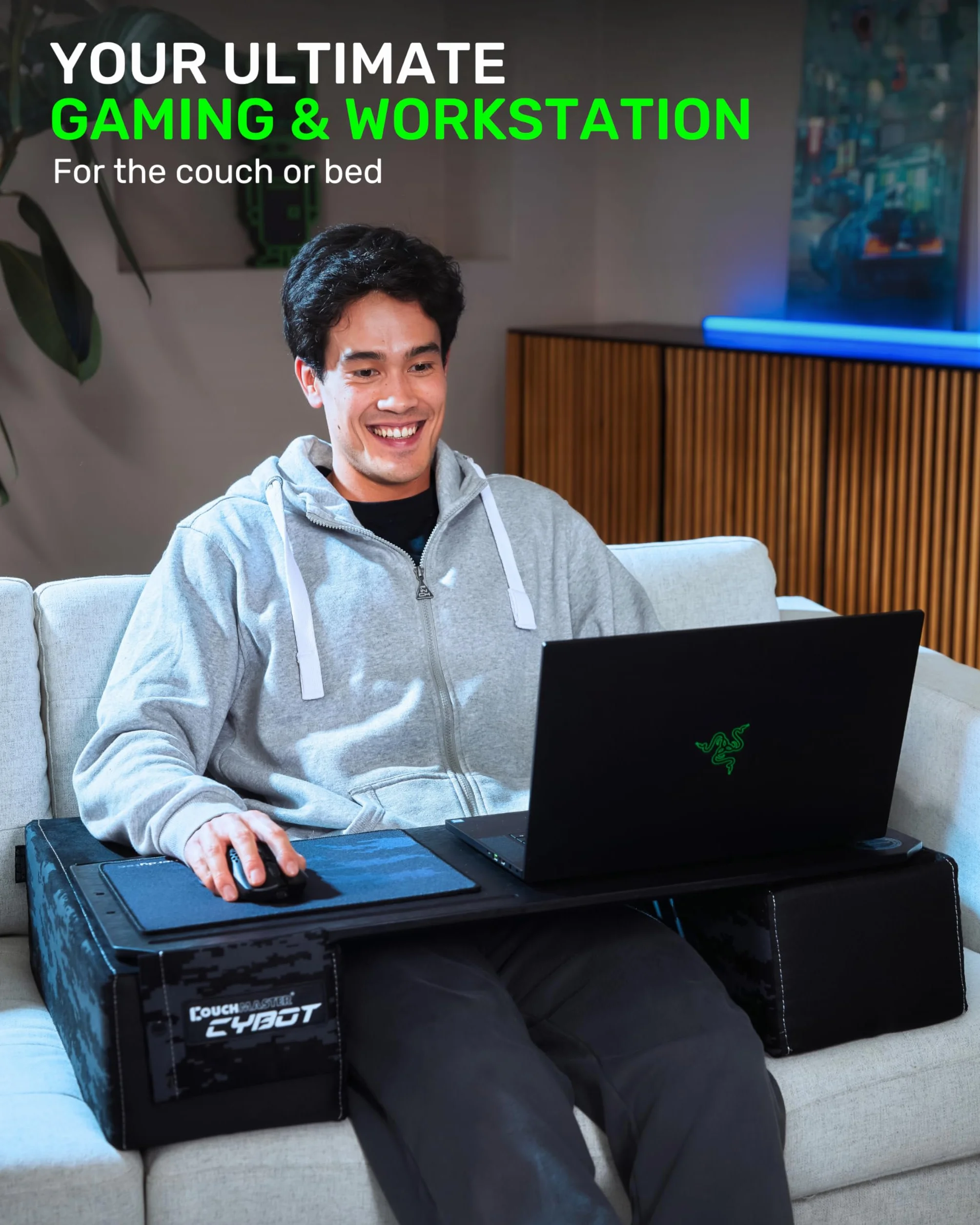 Couchmaster® CYBOT (ergonomiczne biurko do notebooków lub bezprzewodowej peryferii, w zestawie poduszka, nadaje się na kanapę/łóżko)