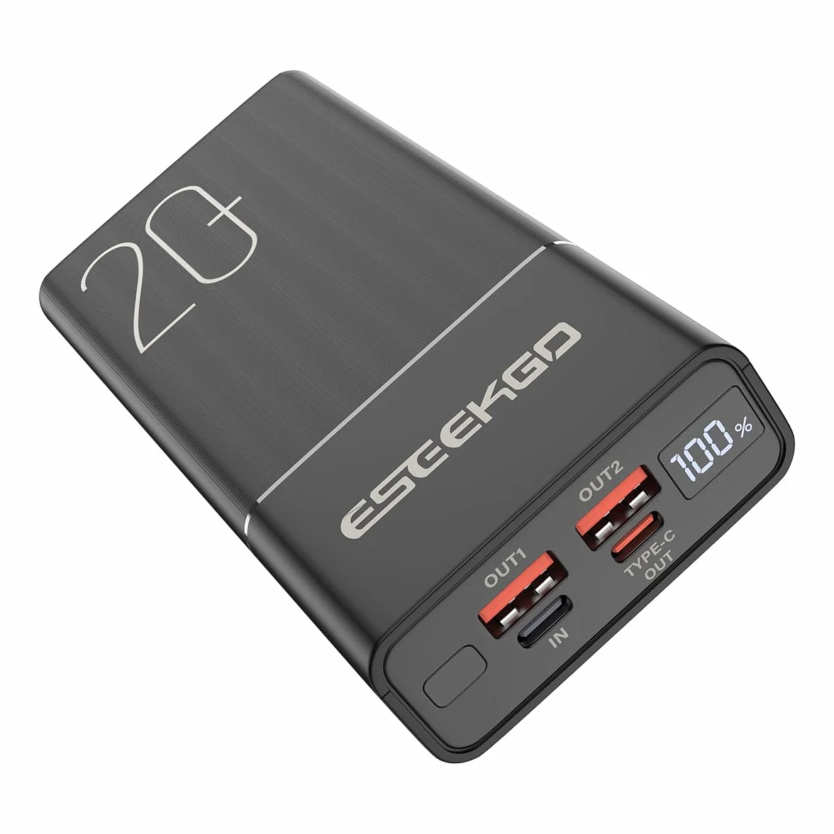 Ultraszybkie ładowanie 20000 mAh 22,5 W, 3 porty wyjściowe, wyświetlacz LED QC 3.0, powerbank z bezpłatnym kablem do ładowania USB-C na USB-C o długości 0,4 m i wbudowaną ochroną