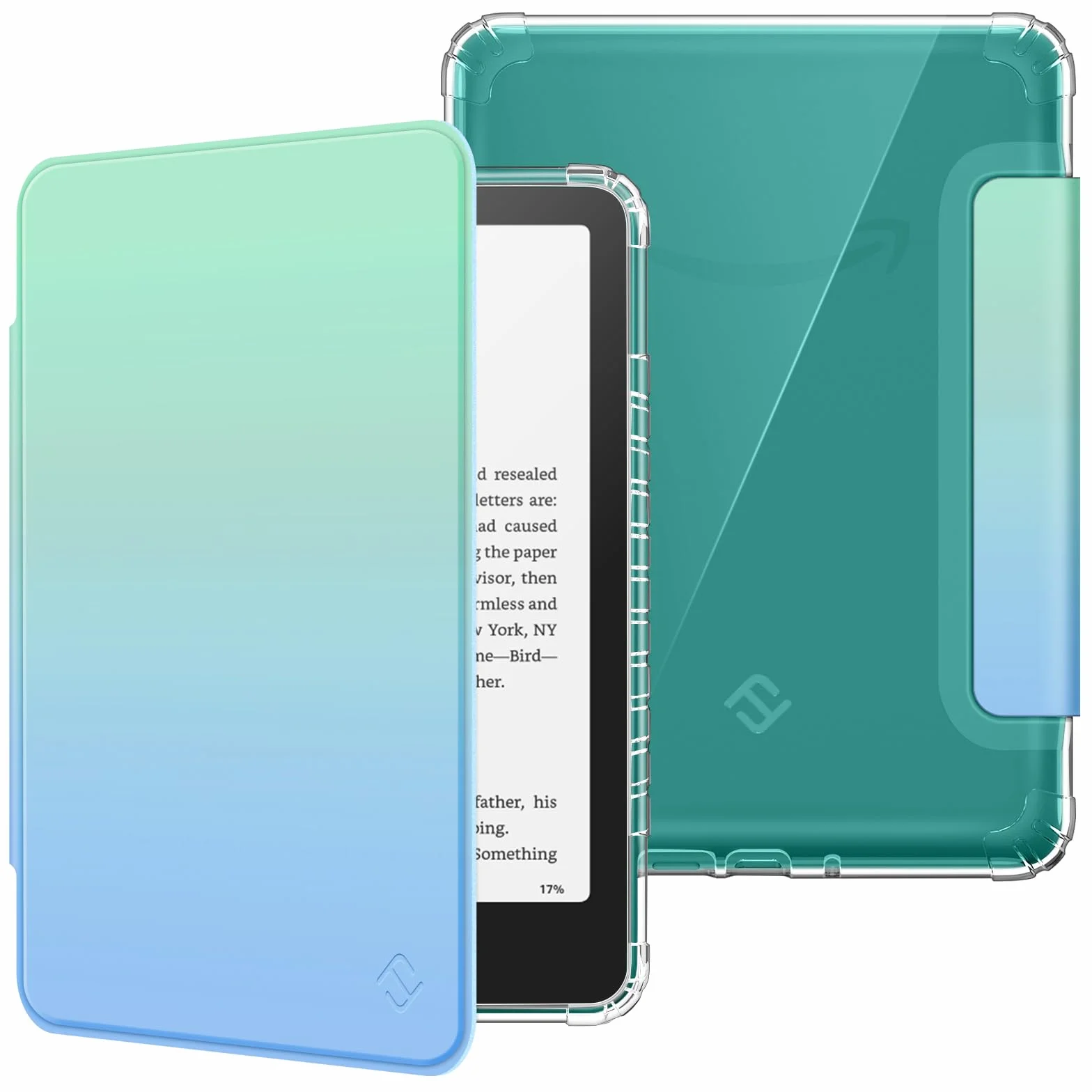 Fintie Etui kompatybilny z 7" Kindle Paperwhite(12. Generacji)- 2024 i Kindle Colorsoft Signature Edition, Przezroczyste Miękkie Etui z TPU z Funkcją Automatyczne Uśpienia/Wybudzenia, Gradient Kolorów