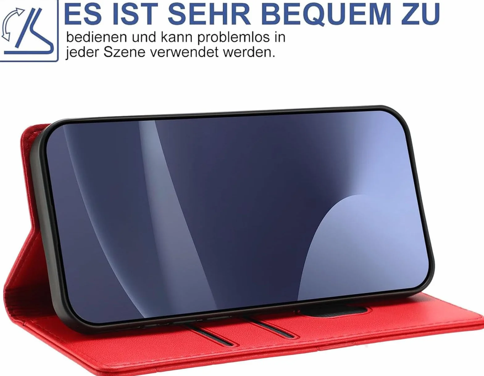 Skórzany pokrowiec Folio do Motorola Edge 70 Pro, PU/TPU portfel etui, czerwony