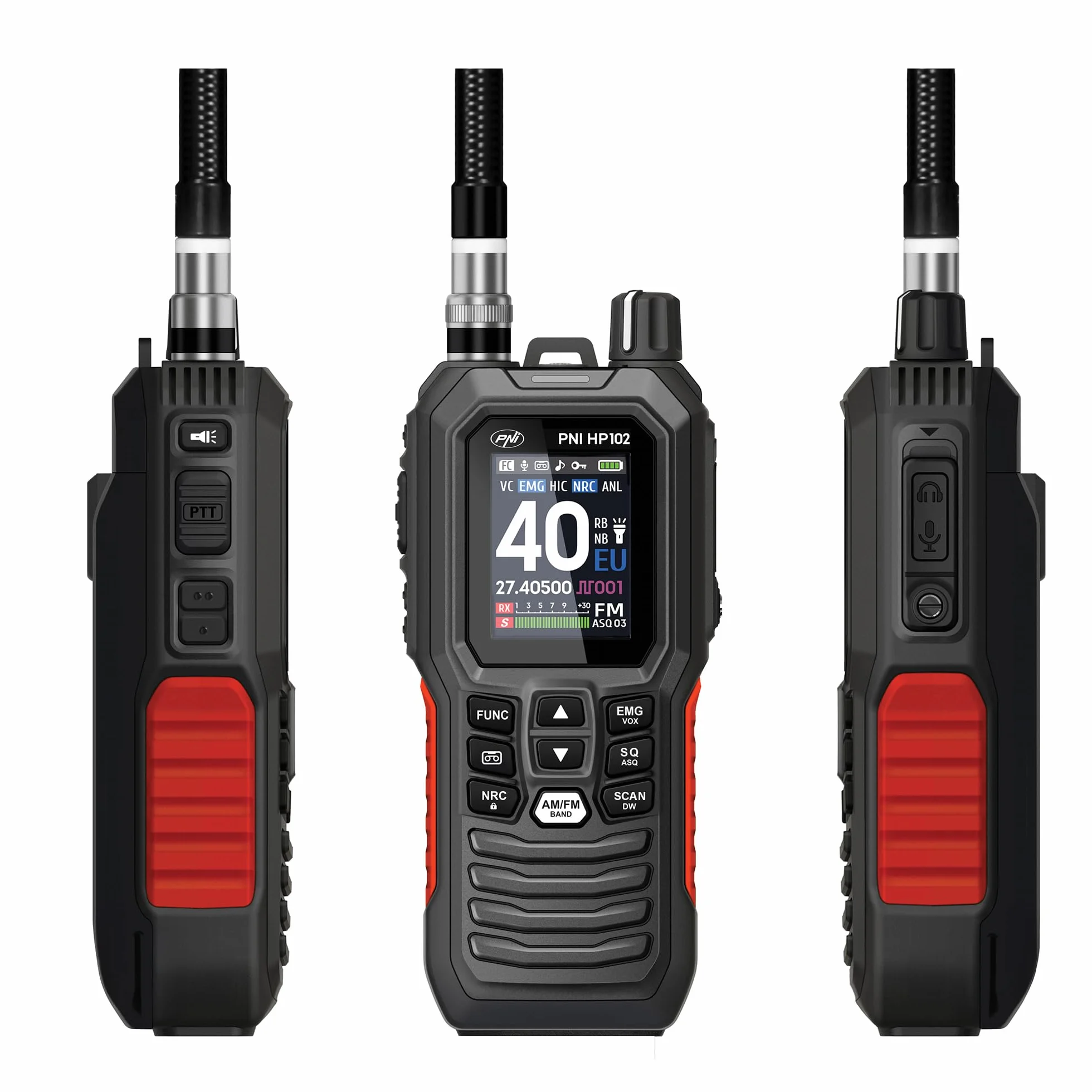 Przenośna stacja radiowa CB PNI Escort HP 102 multistandard, 4 W, 12 V-24 V, AM-FM, NRC, Dual Watch, Roger Beep, ASQ SQ regulowany, VOX