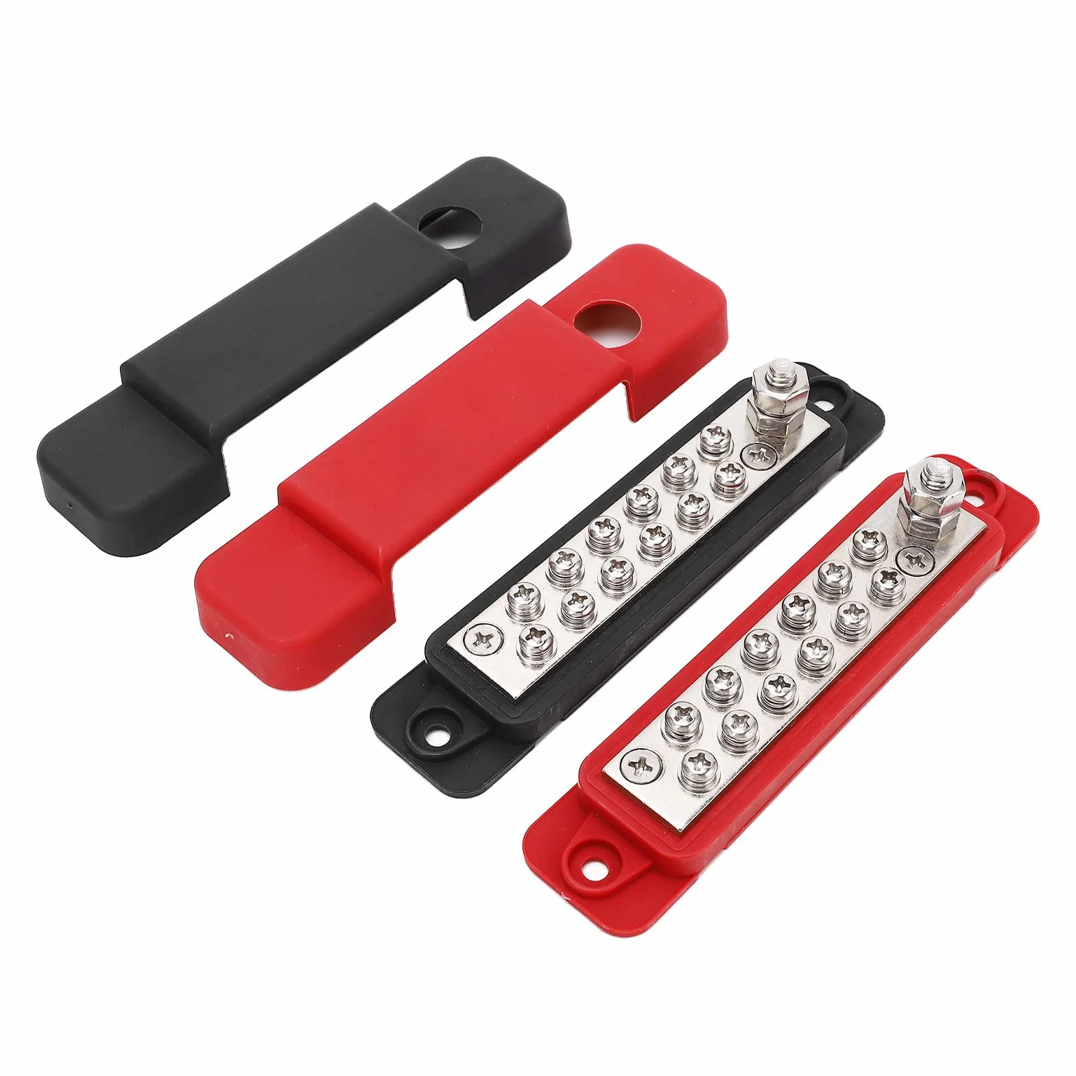 Blok Dystrybucji Zasilania 12 Way 12V 180A Szyna Zbiorcza z pokrywą 32 szt. Terminal Blok Dystrybucji Zasilania Szyna Zbiorcza do łodzi Pojazd Samochodowy Marine