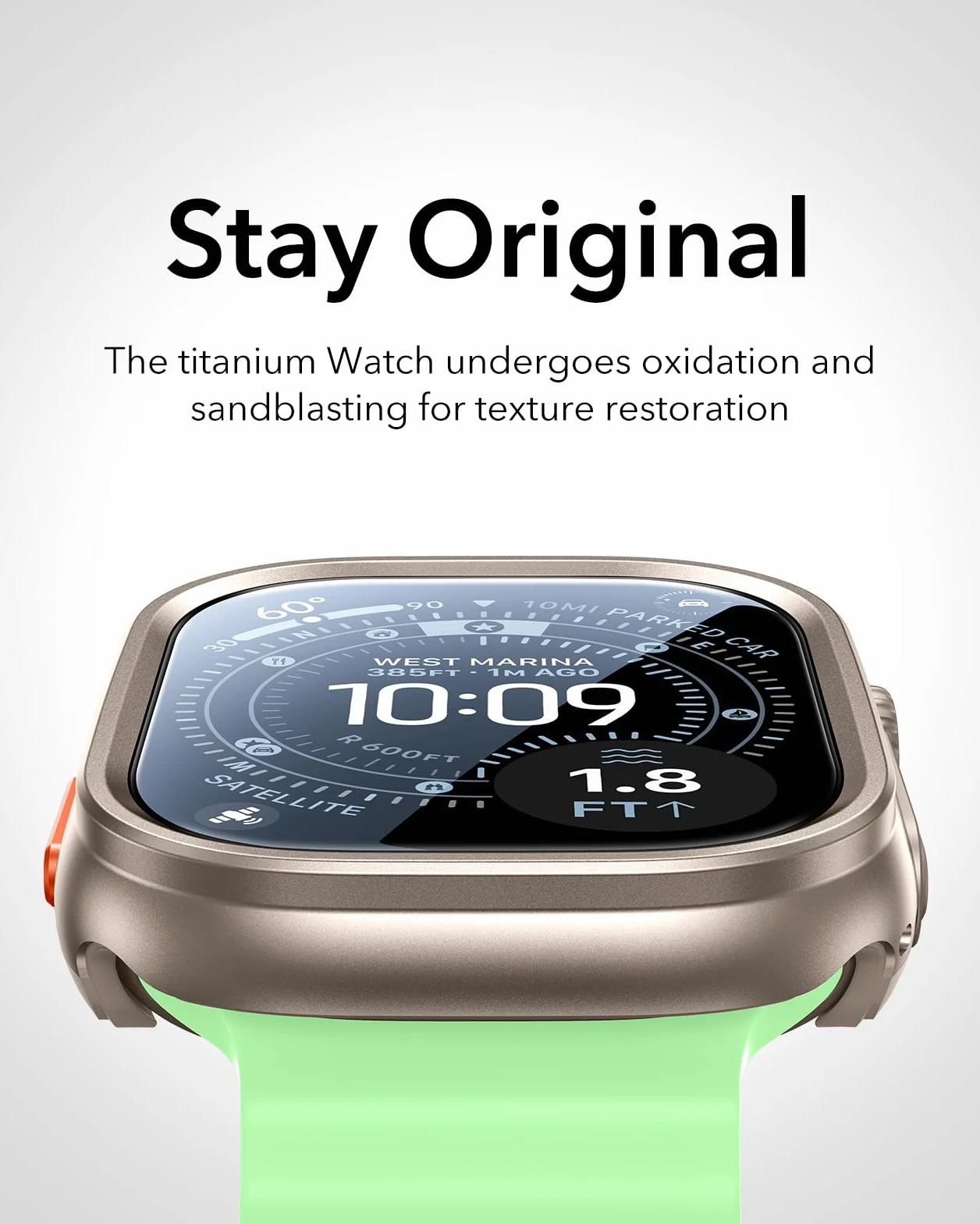 ESR Pokrowiec ochronny na Apple Watch Ultra 49 mm (2025/2024/2023/2022), ochrona wojskowa, stopoletni z 2 ochranicznikami ze szkła pancernego, pozostaje oryginalna