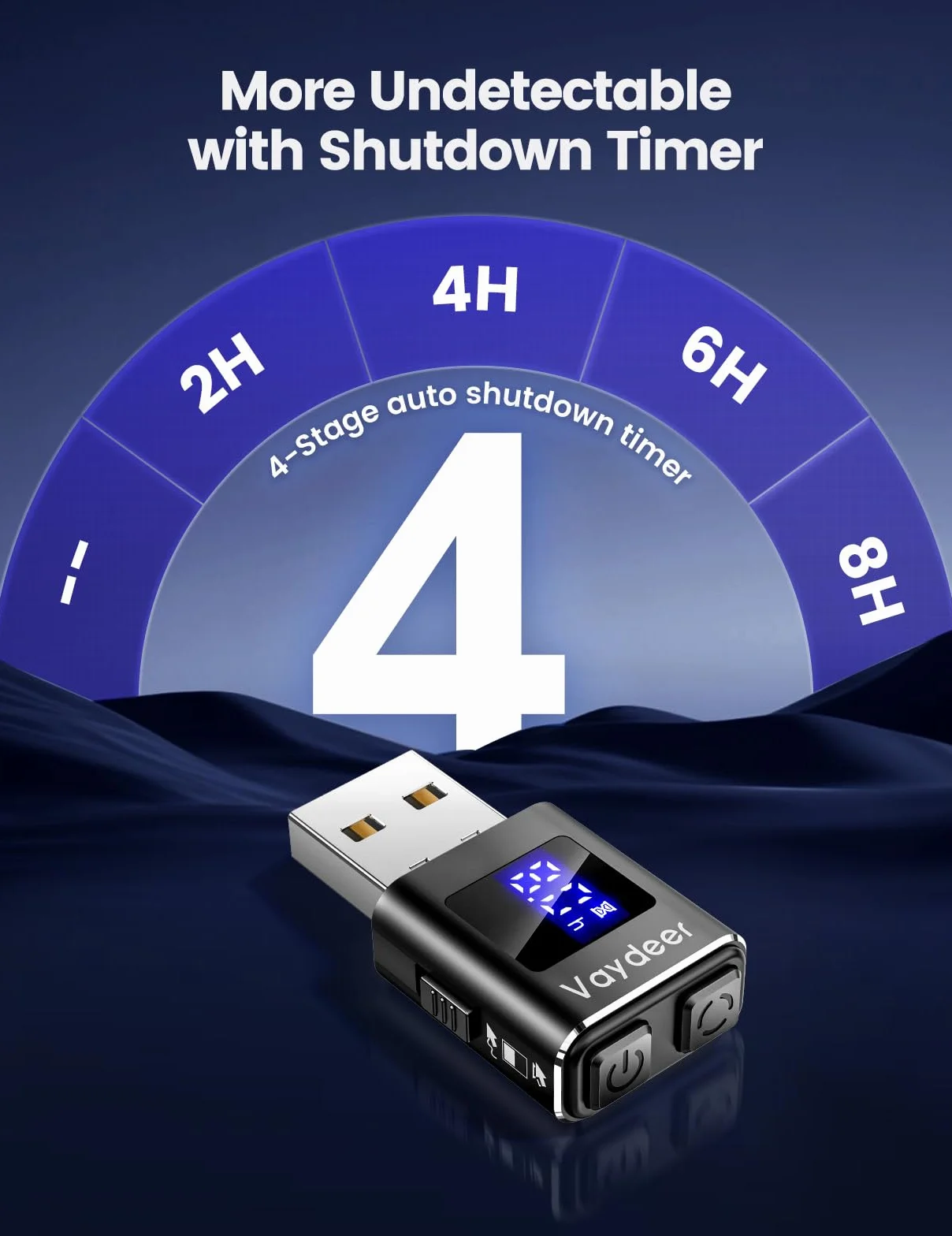 VAYDEER Symulator myszy USB z timerem LED, niewykrywalny ruch myszy z automatycznym wyłączaniem, tryb podwójnego ruchu, cichy, Plug & Play, dla Windows, Mac, Linux, edycja aluminiowa 2025