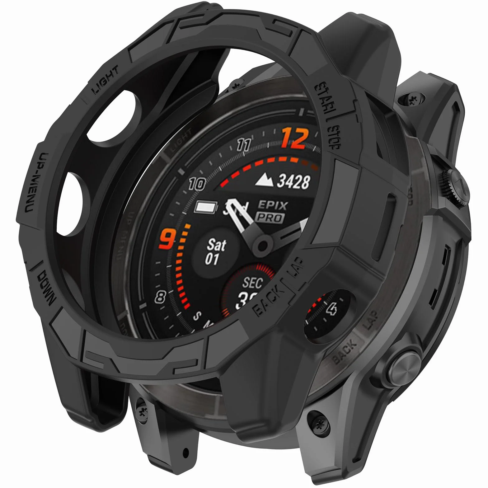 Etui kompatybilne z Garmin Epix Pro Gen 2 47 mm/Fenix 7 Pro/Fenix 7, etui ochronne z TPU, osłona ramy zegarka, akcesoria (czarne)