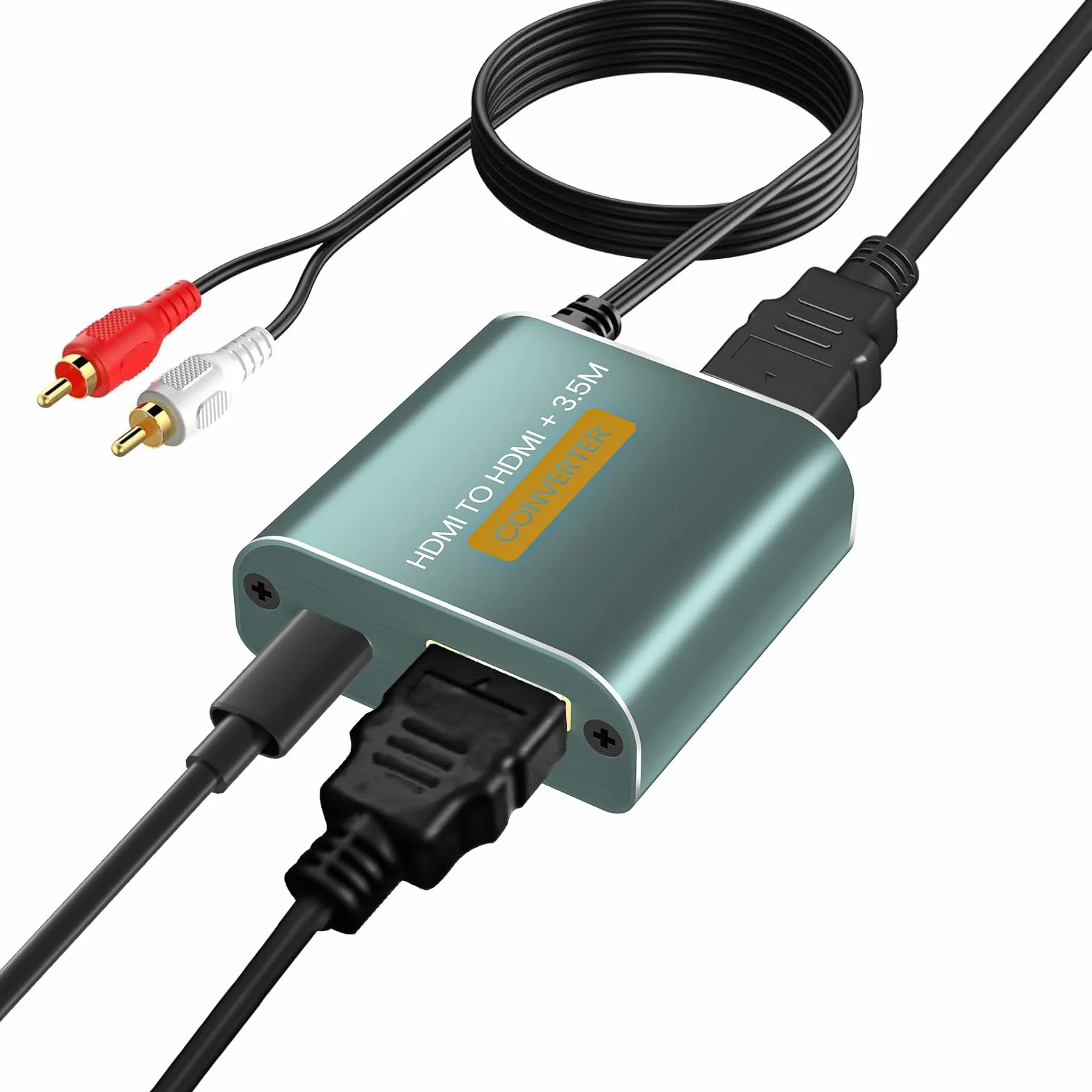 Ekstraktor audio HDMI 4K z HDMi i wyjściem audio AUX 3,5 mm, adapter audio HDMI, kompatybilny z Blu-ray PS4, PS5, X-box