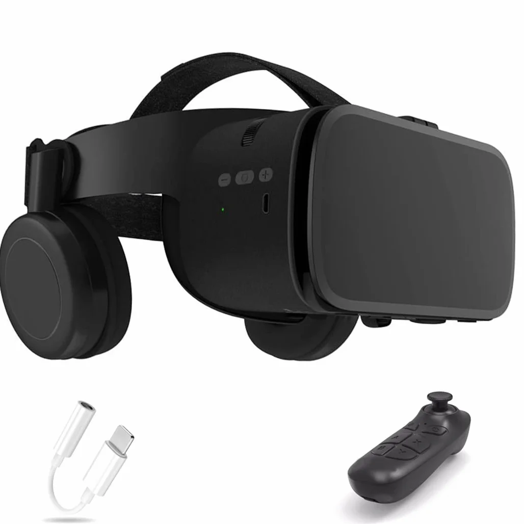 Okulary 3D, Virtual Reality, zestaw słuchawkowy, ochrona oczu, okulary VR do filmów 3D i gier, kontroler Bluetooth do iPhone 13 Pro Max/13 Pro/13/12/11, do Samsung Galaxy S21, Huawei, X. iaomi-Seria nie