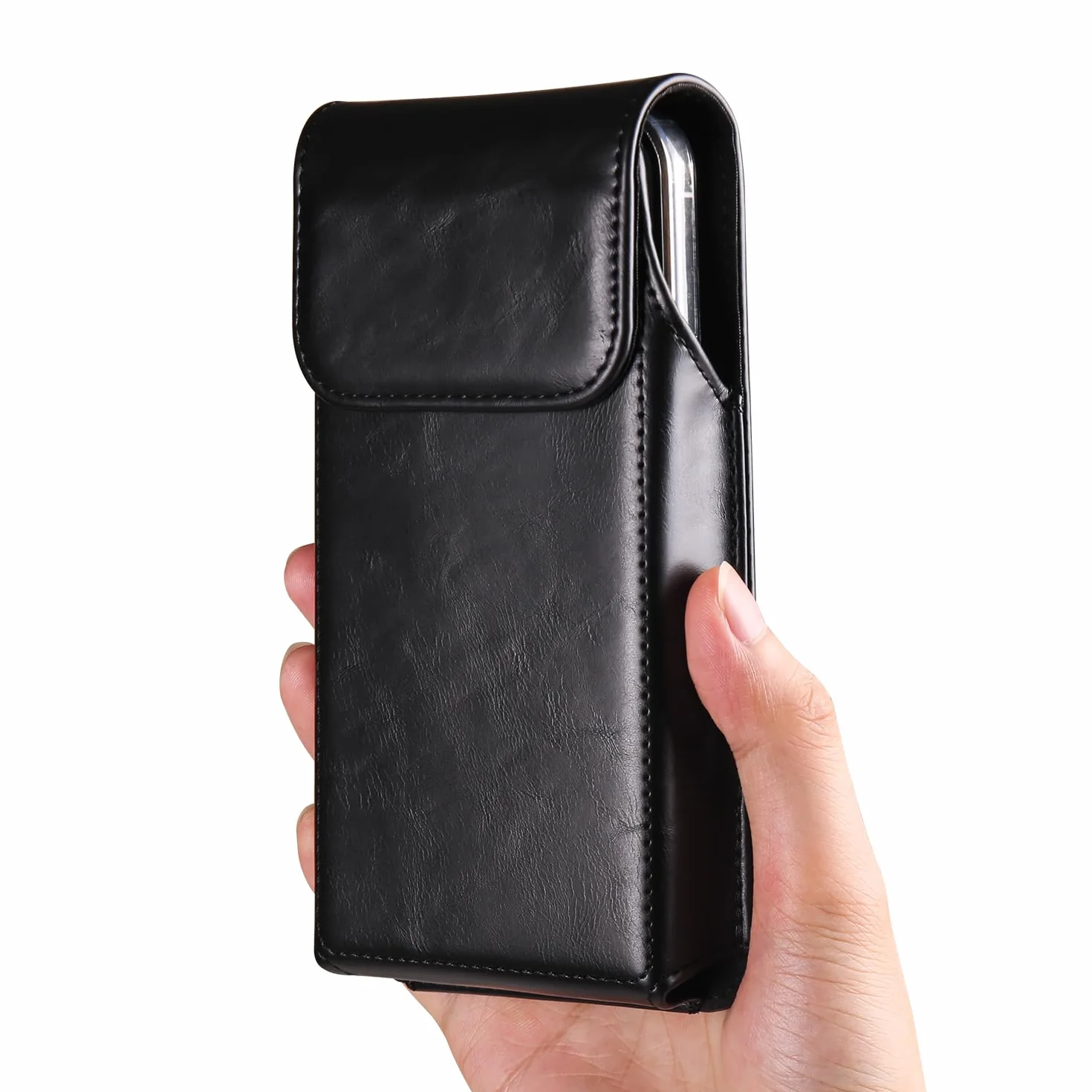 Pionowa skórzana kabura na telefon premium z klipsem na pasek do iPhone 15 14 13 12 11 Pro XR, 6,1-calowy futerał na telefon komórkowy Samsung Galaxy S23, S22, S20 5G, s10e, S7, S6 Edge, S6, S5