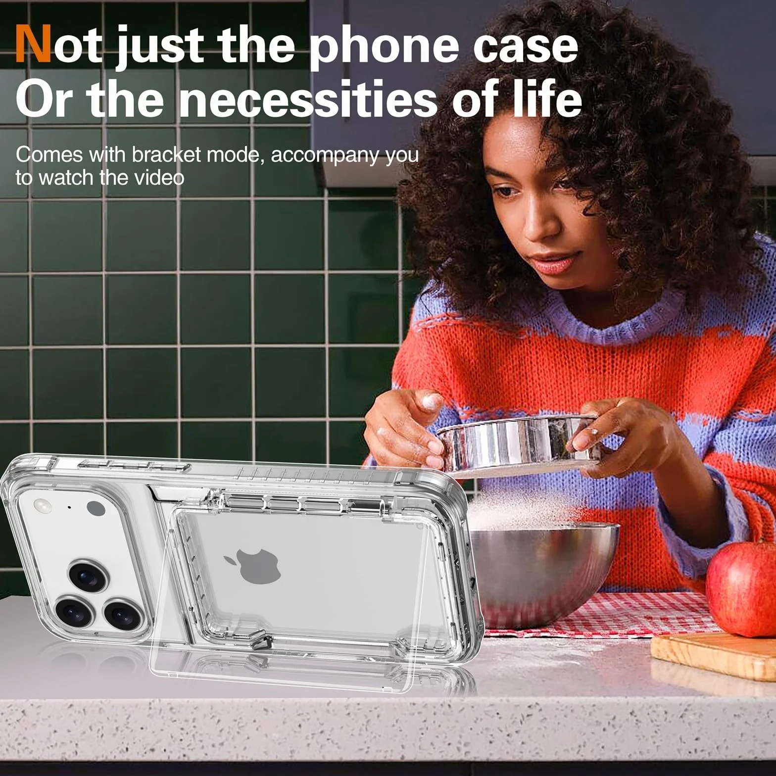 Generic etui kompatybilne z iPhone 17 PRO (kolor: przezroczysty) stojak na karty twardy tył twardy silikon przezroczyste etui