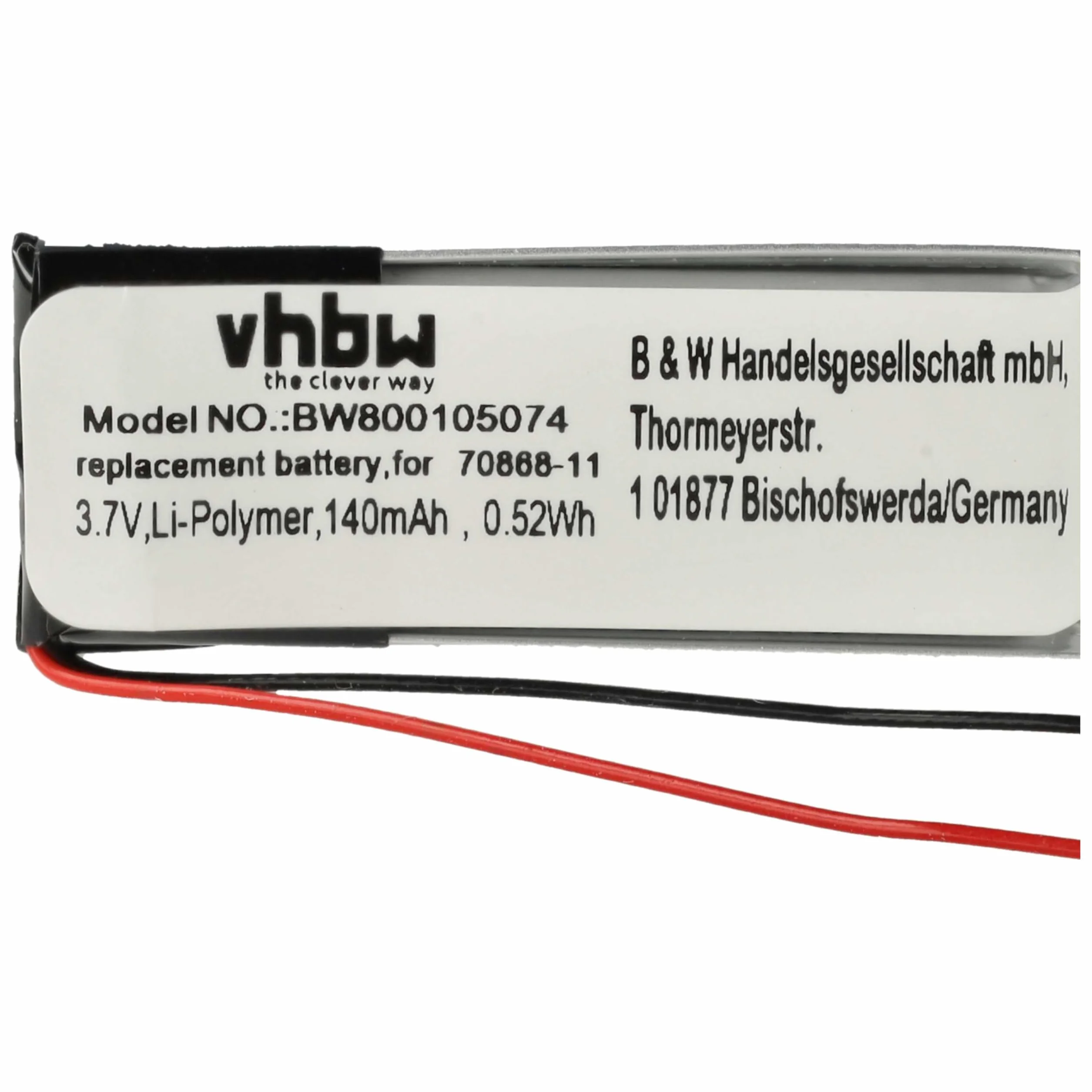 vhbw 2 x akumulator zamienny do Jabra AHB371030PA, 73366-01, 70868-1 do bezprzewodowych słuchawek (140 mAh, 3,7 V, litowo-polimerowy)