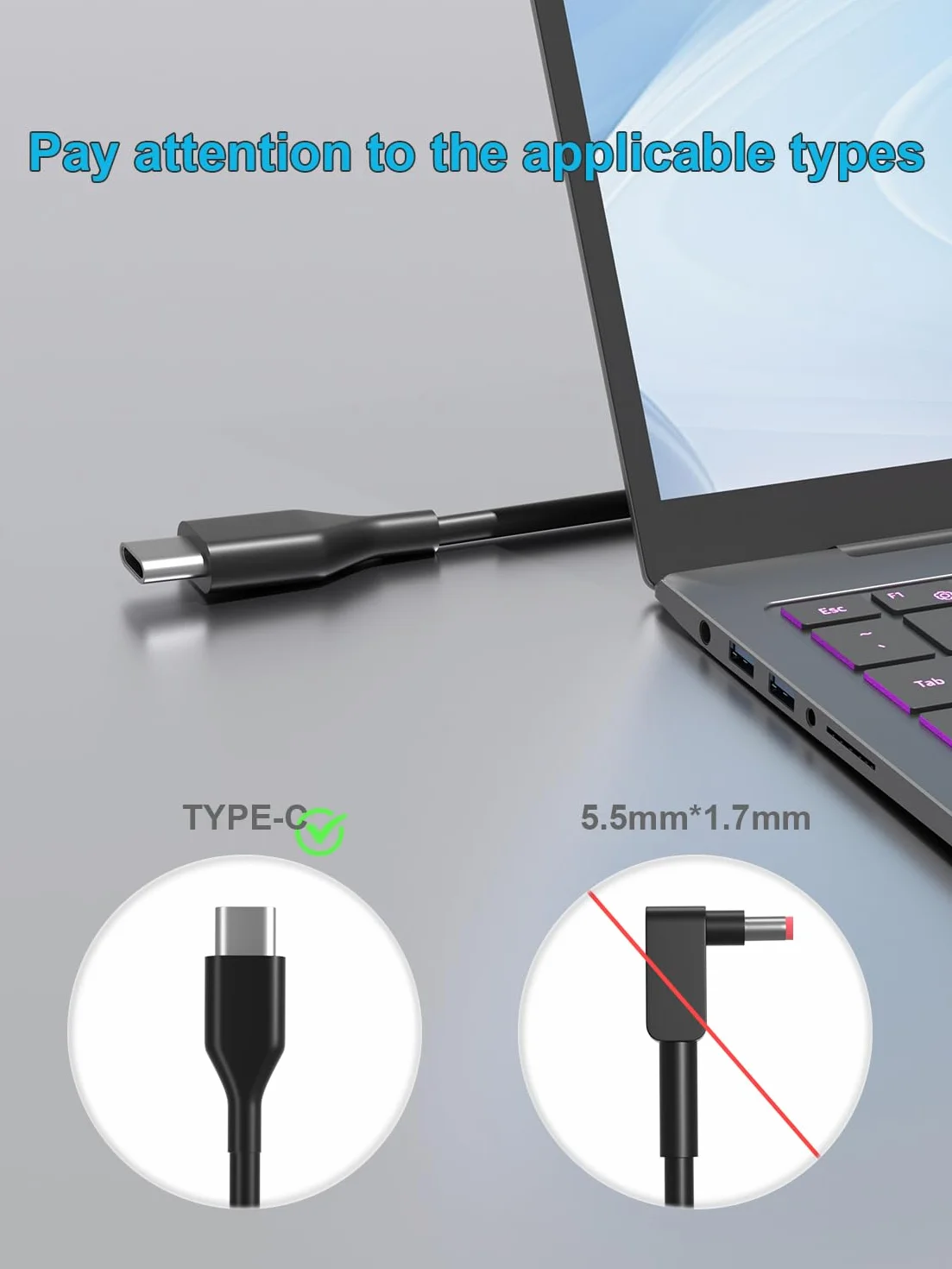 Chromebook ładowarka USB C 45 W do Lenovo Acer HP Dell Asus Samsung Chromebook Laptop zasilacz kabel do ładowania