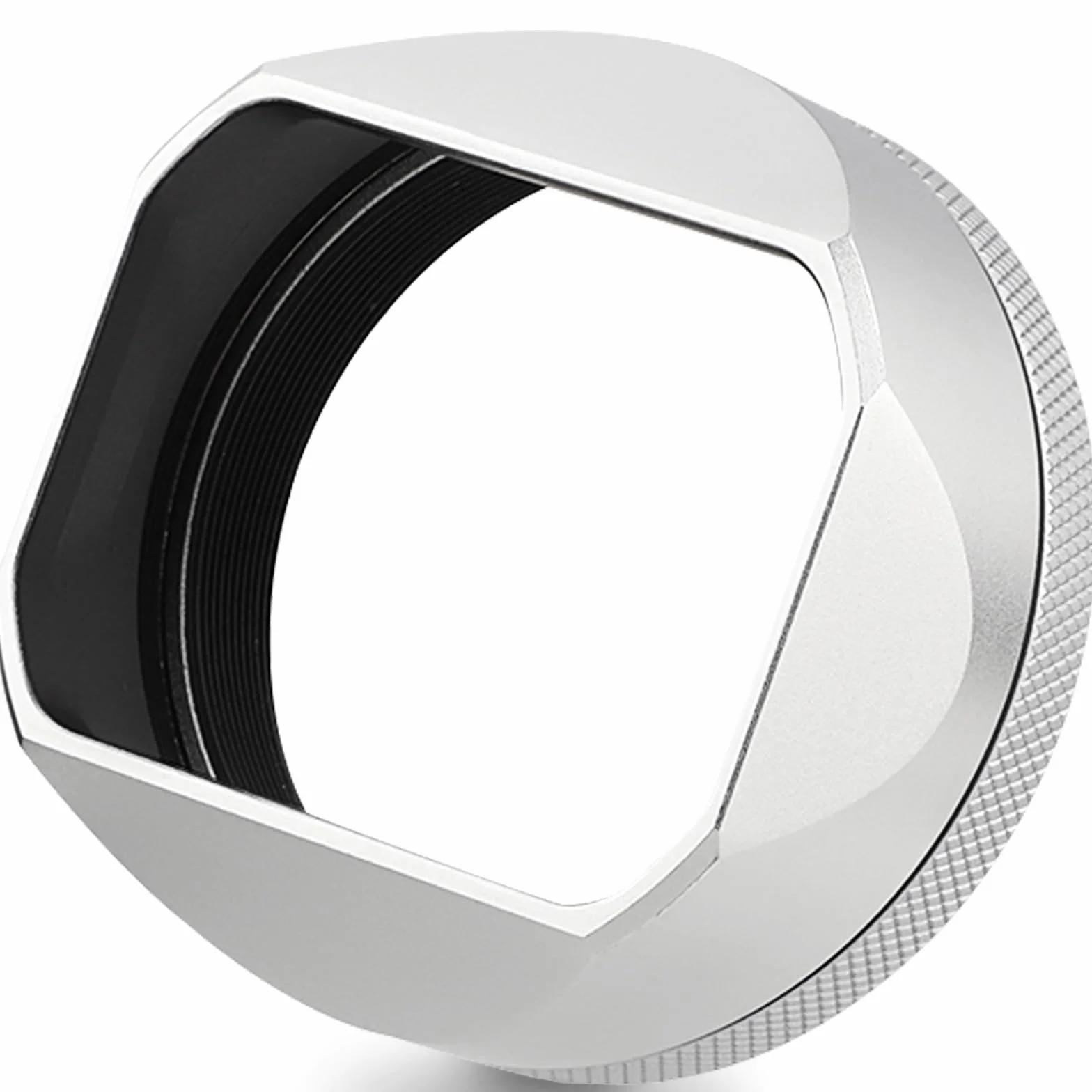 x100vi kwadratowa metalowa osłona obiektywu Haoge LH-X54W do aparatu Fujifilm Fuji X100VI srebrna z pierścieniem adaptera filtra UV 49 mm