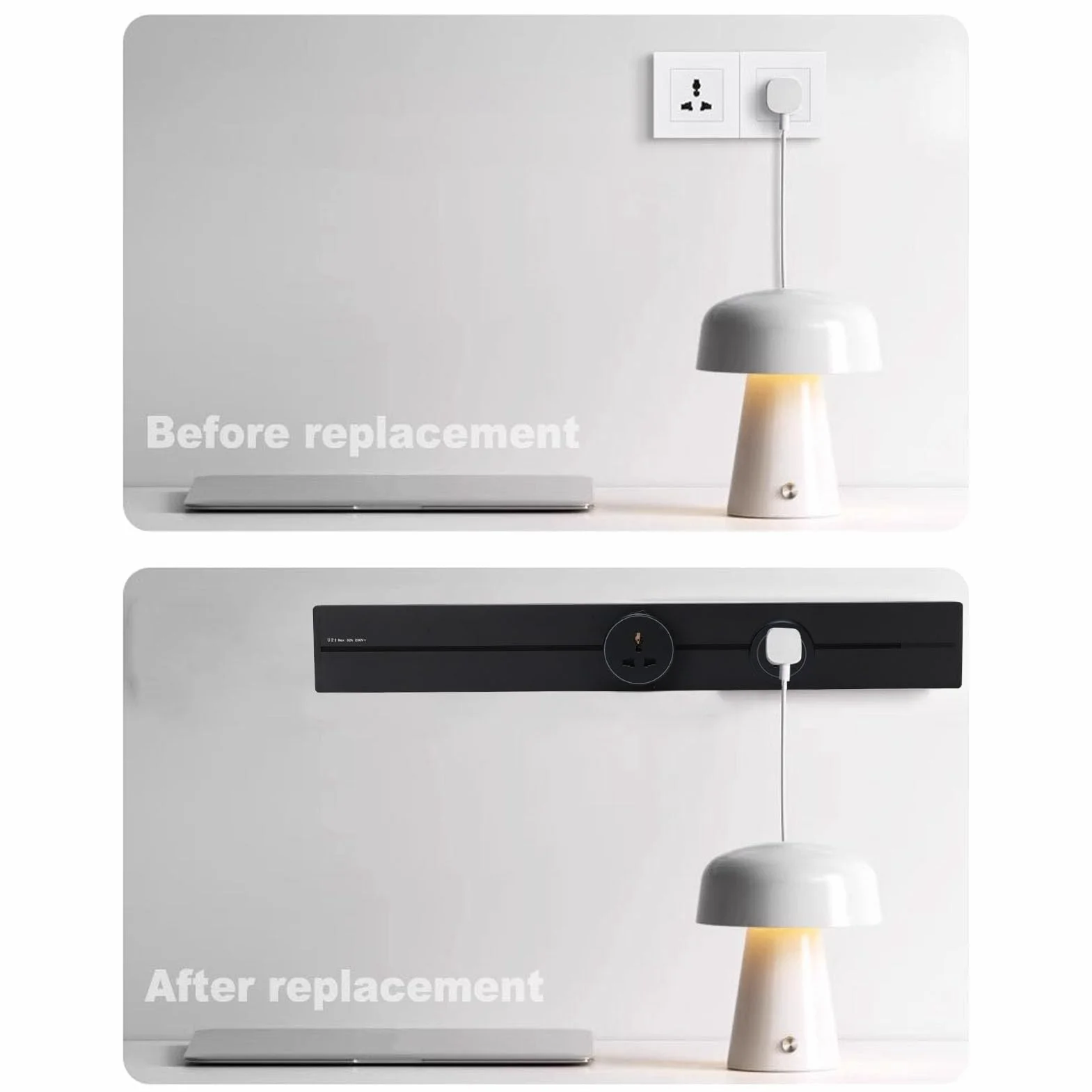 aqxreight Aluminiowy System Zasilania z 3 Ruchomymi Gniazdkami Gniazdo Szynowe 600 Mm do Montażu na ścianie do urządzeń o Dużej Mocy, Elastyczne W Salonach, Kuchniach i Biurach, Gniazda AC 16 A 3250