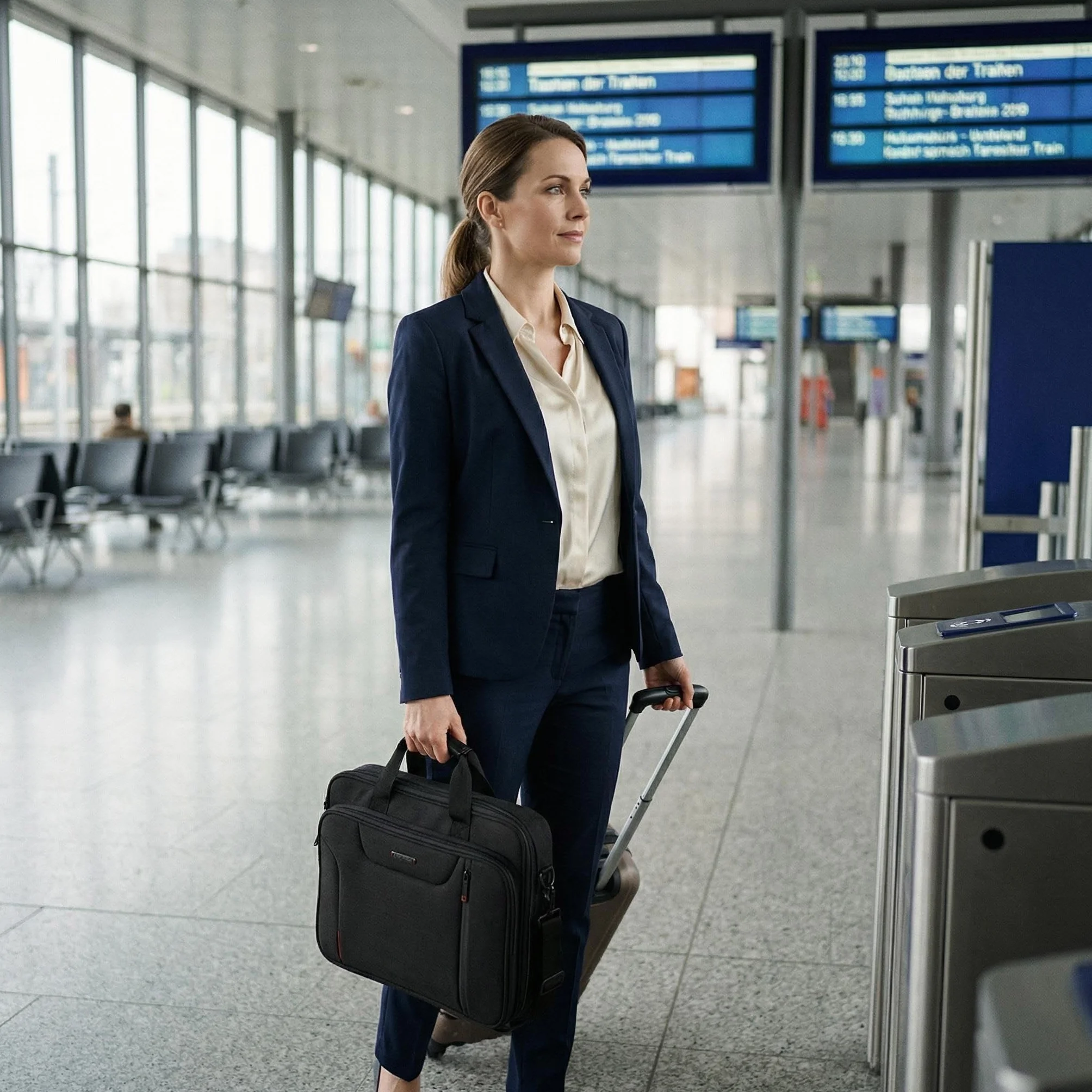 EMPSIGN Torba na laptopa 17,3 cala aktówka dla mężczyzn duża torba na laptopa torba na komputer torba robocza torba kurierska dla biznesu, czarna