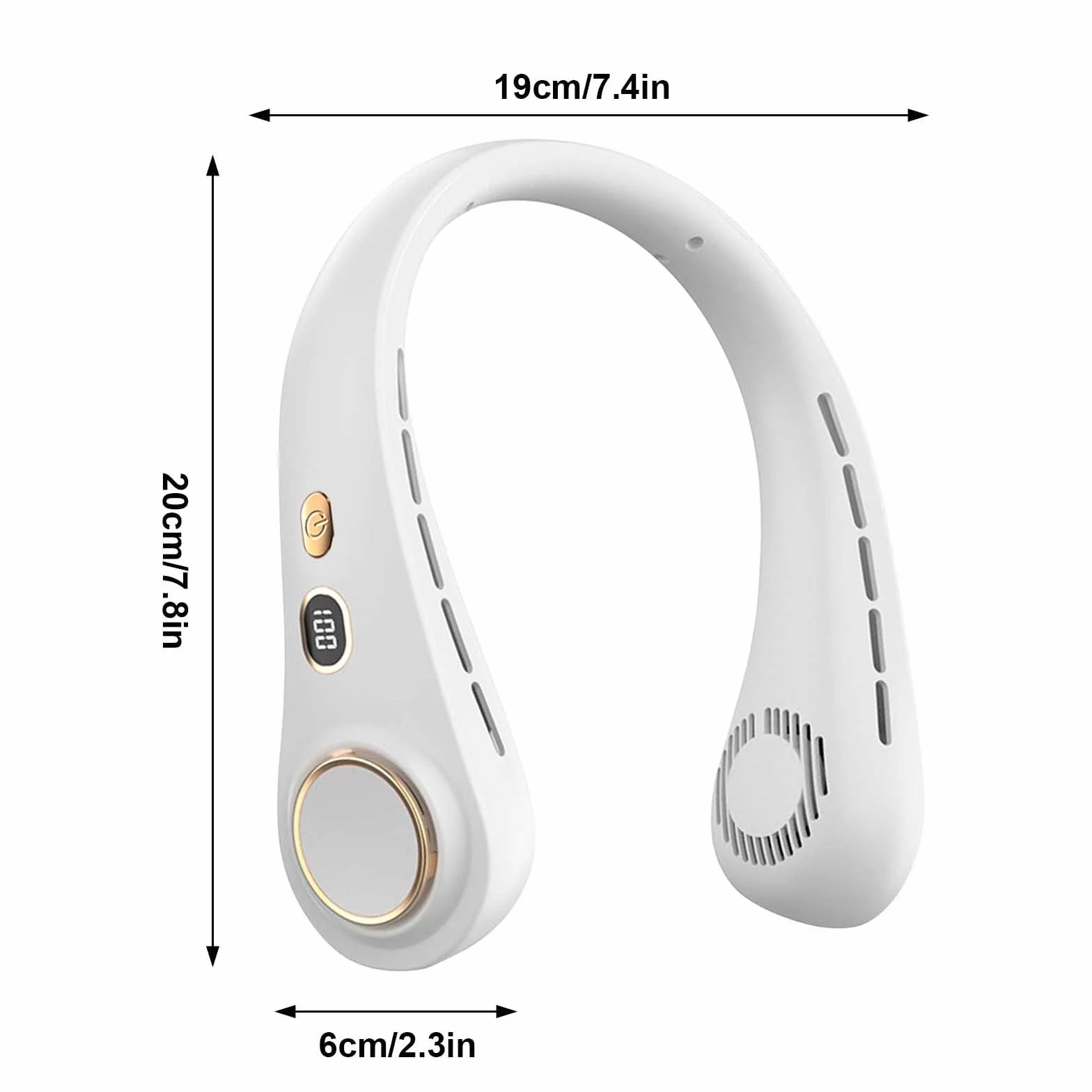 Colexy Przenośny wentylator karkowy, bezłopatkowy wentylator szyjny, cichy wentylator na szyję USB, 5 prędkości, mini klimatyzator z 80 wylotami powietrza, na lato, w podróży, do biura i na zewnątrz