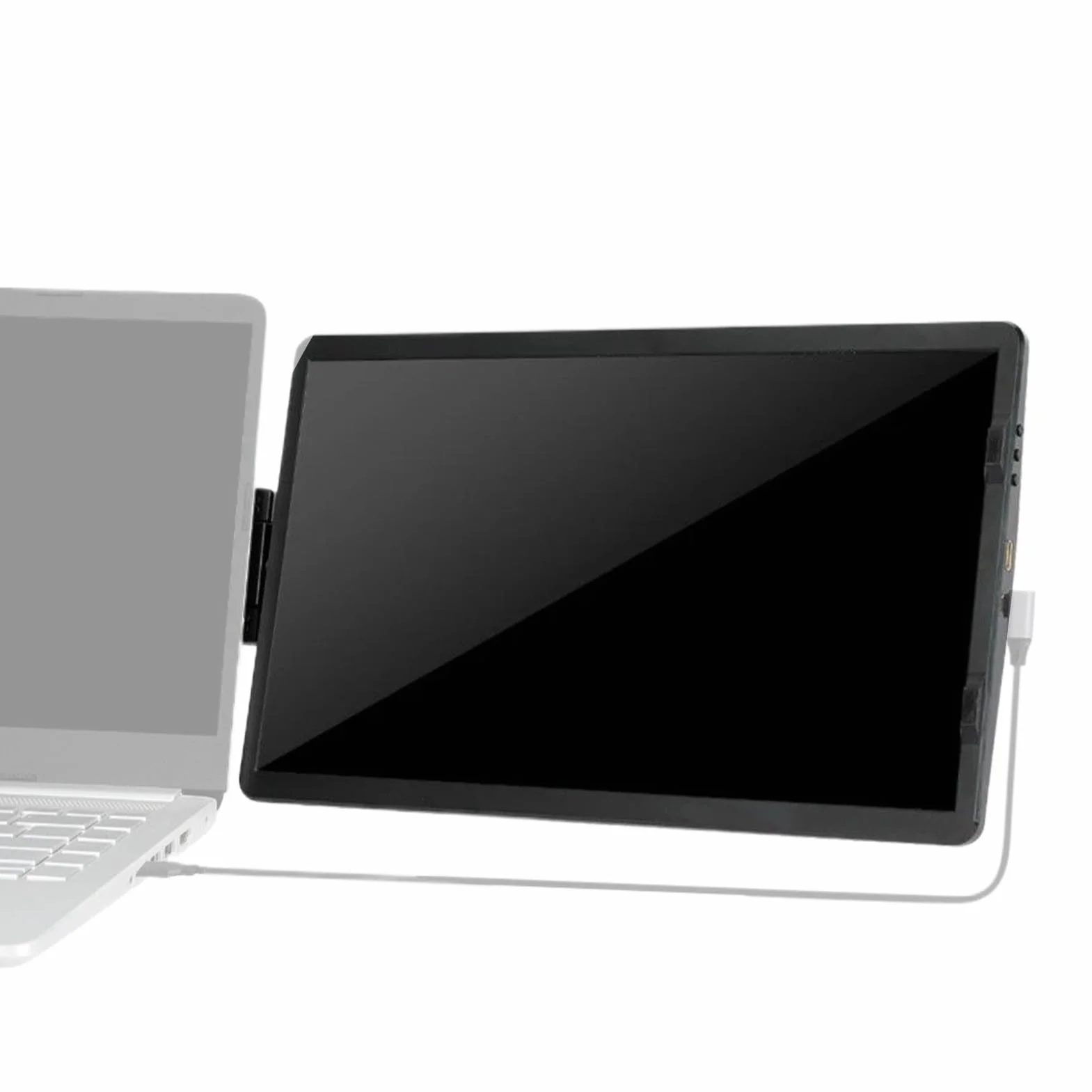 Ekran Rozszerzający Do Laptopa 35,8 cm Ekran Dodatkowy | 1080P Zewnętrzny Monitor Laptopowy z 2 Portami do Konferencji, Biurka, Domu, Gier, Kodowania, Projektowania, Prezentacji