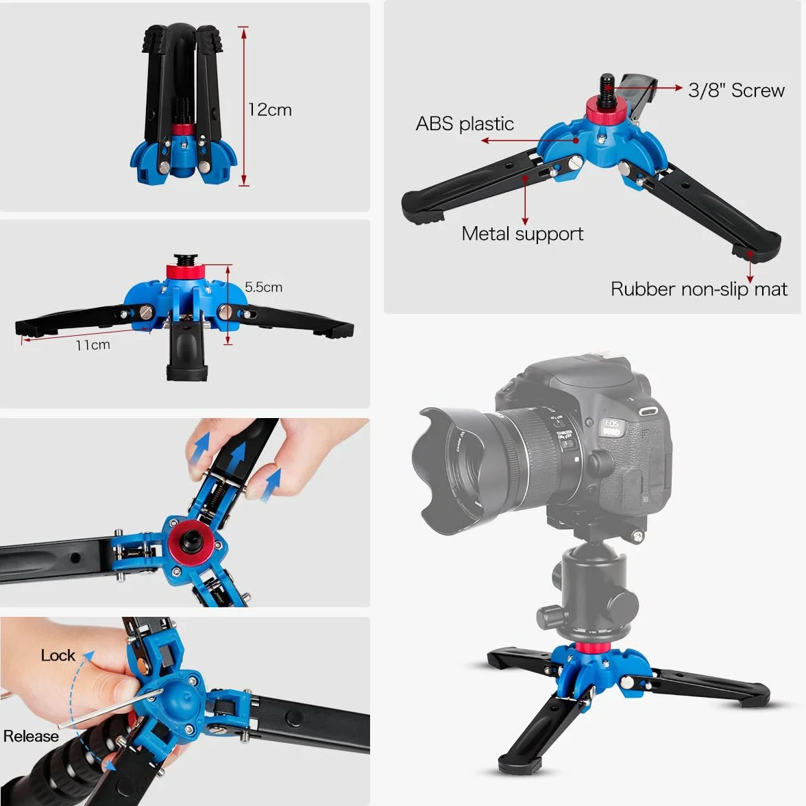 Koolehaoda K-288 Monopod ze zdejmowaną podstawą statywu, stop aluminium 5-sekcyjny, wysokość 50 cm-168 cm, maksymalny udźwig 5 kg do fotografii podróżniczej