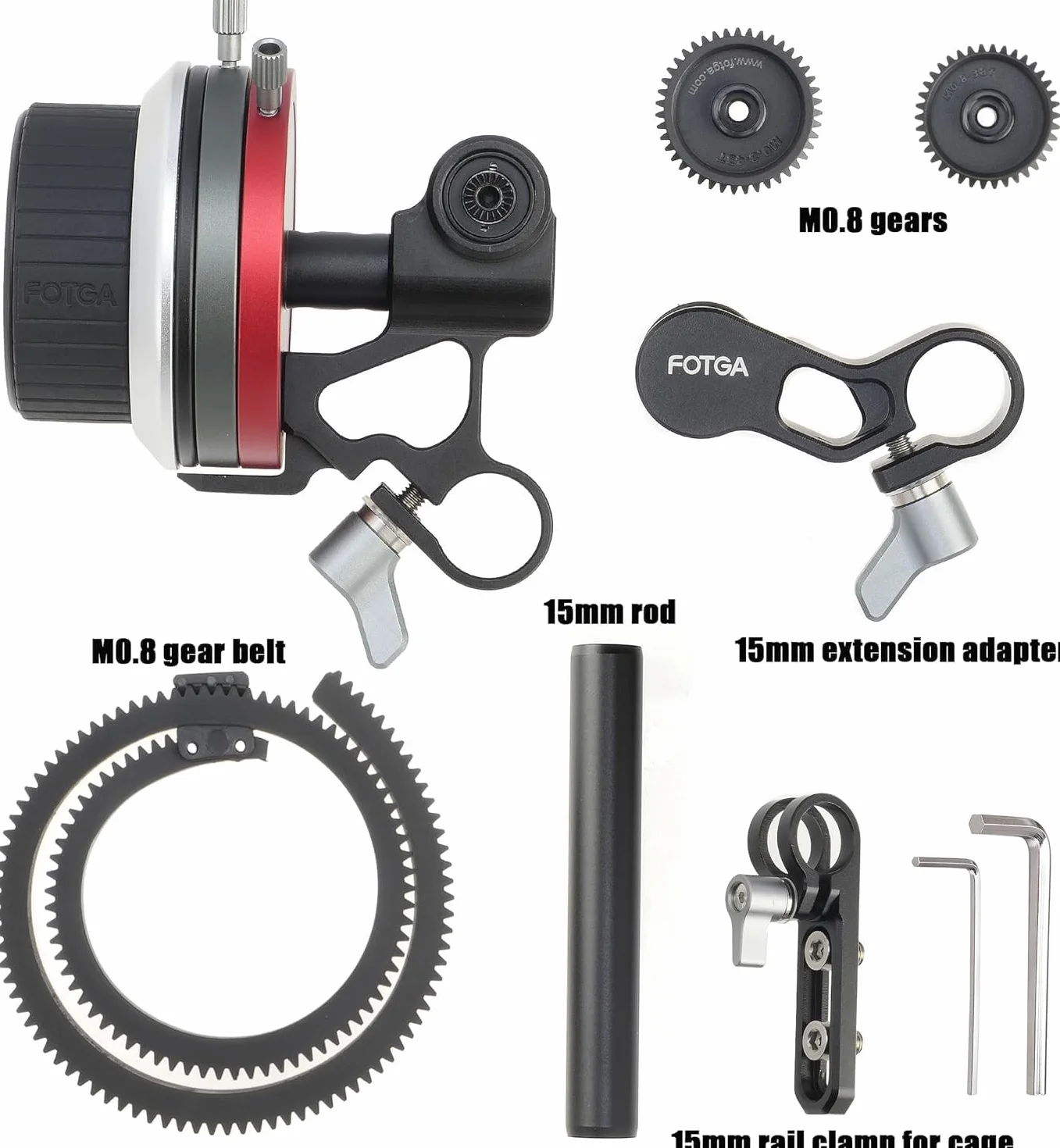 Hersmay Metal Mini Follow Focus z A/B Stops Aparat Podejście Dźwignia Kompatybilny 15 mm Rod Rig Amortyzacja No-Slip Handrad dla DSLR Kamera Kamera Klatka Rig