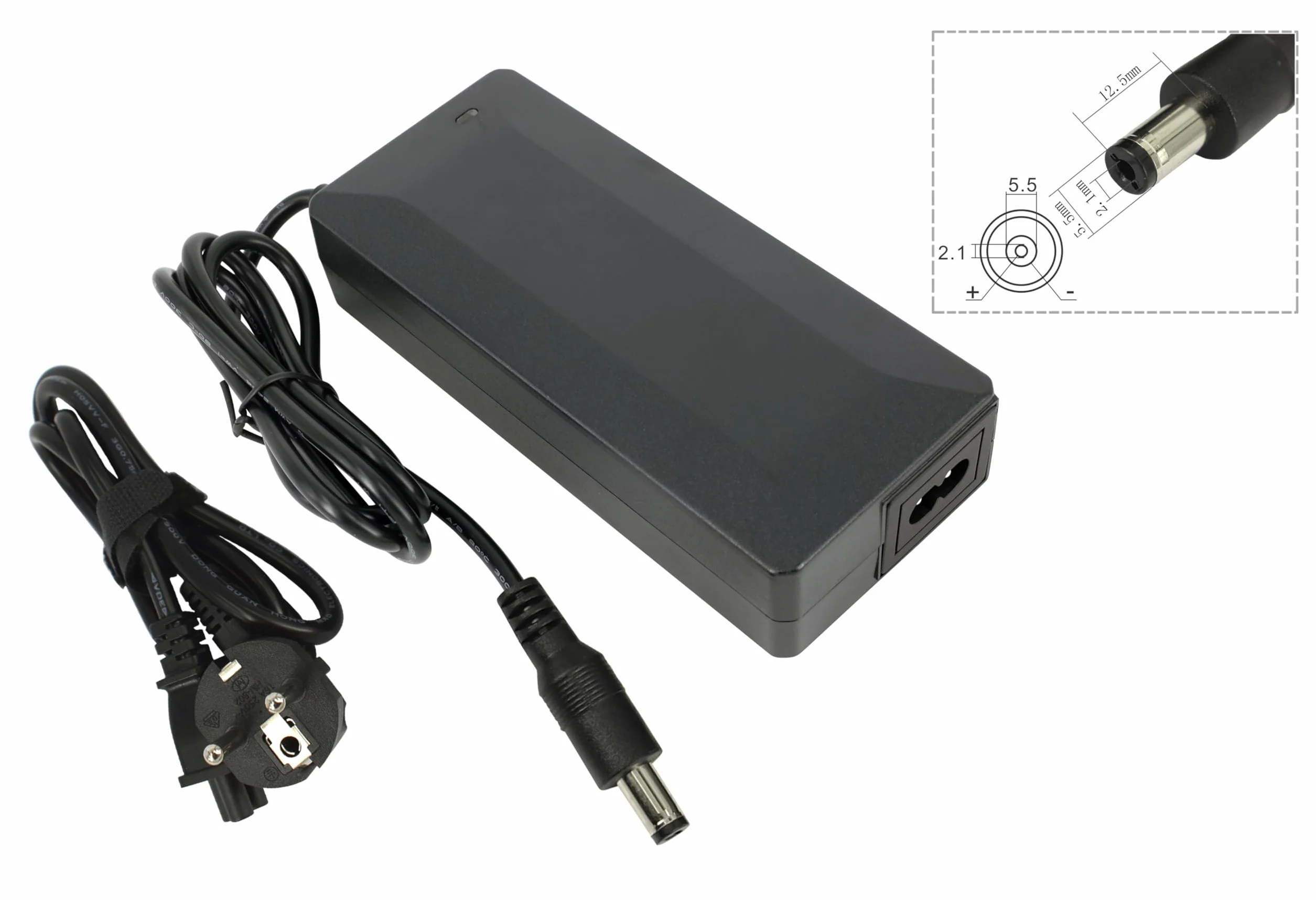 PowerSmart Ładowarka 42 V 2 A do MDA BC238360020 kompatybilna z akumulatorem 36 V, z wtyczką DC 2,1 mm (1 biegun)