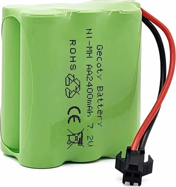 Akumulator zapasowy o wysokiej wydajności, akumulator Ni-MH AA 7,2 V 2400 mAh z wtyczką i kablem ładującym