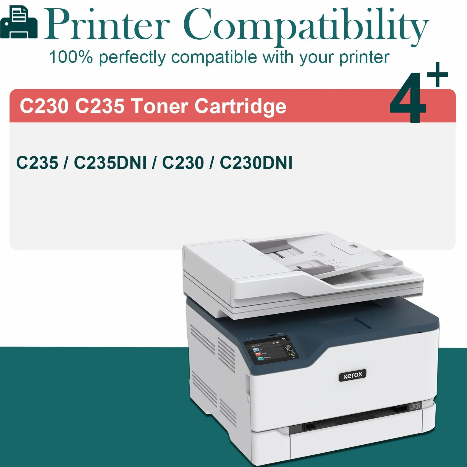 C235 C230 kaseta z tonerem cyjanowym z zamiennikiem chipa do drukarki 006R04384 kompatybilna z drukarką Xerox C235 C235DNI C235/DNI C230 C230/DNI (1 cyjan)