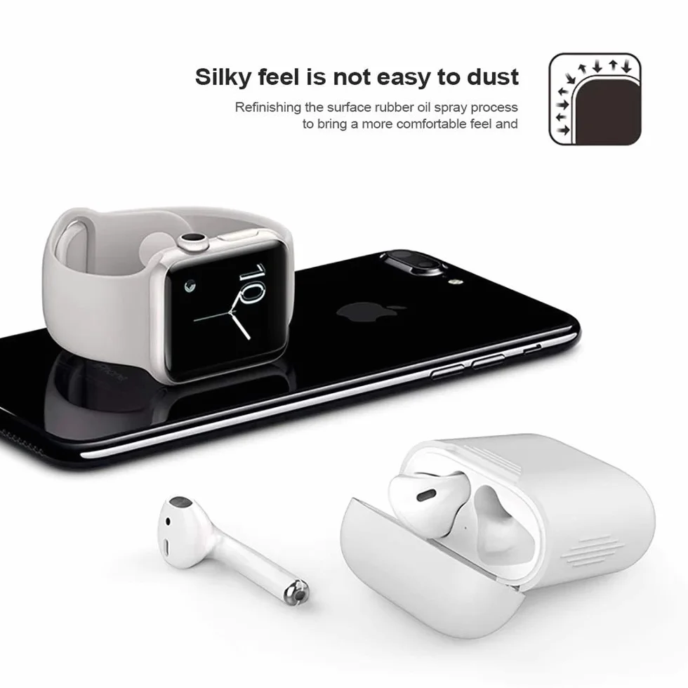1 x silikonowe etui na bezprzewodowe słuchawki Bluetooth z TPU do AirPods, pokrowiec ochronny, akcesoria do Apple Airpods (zielone)