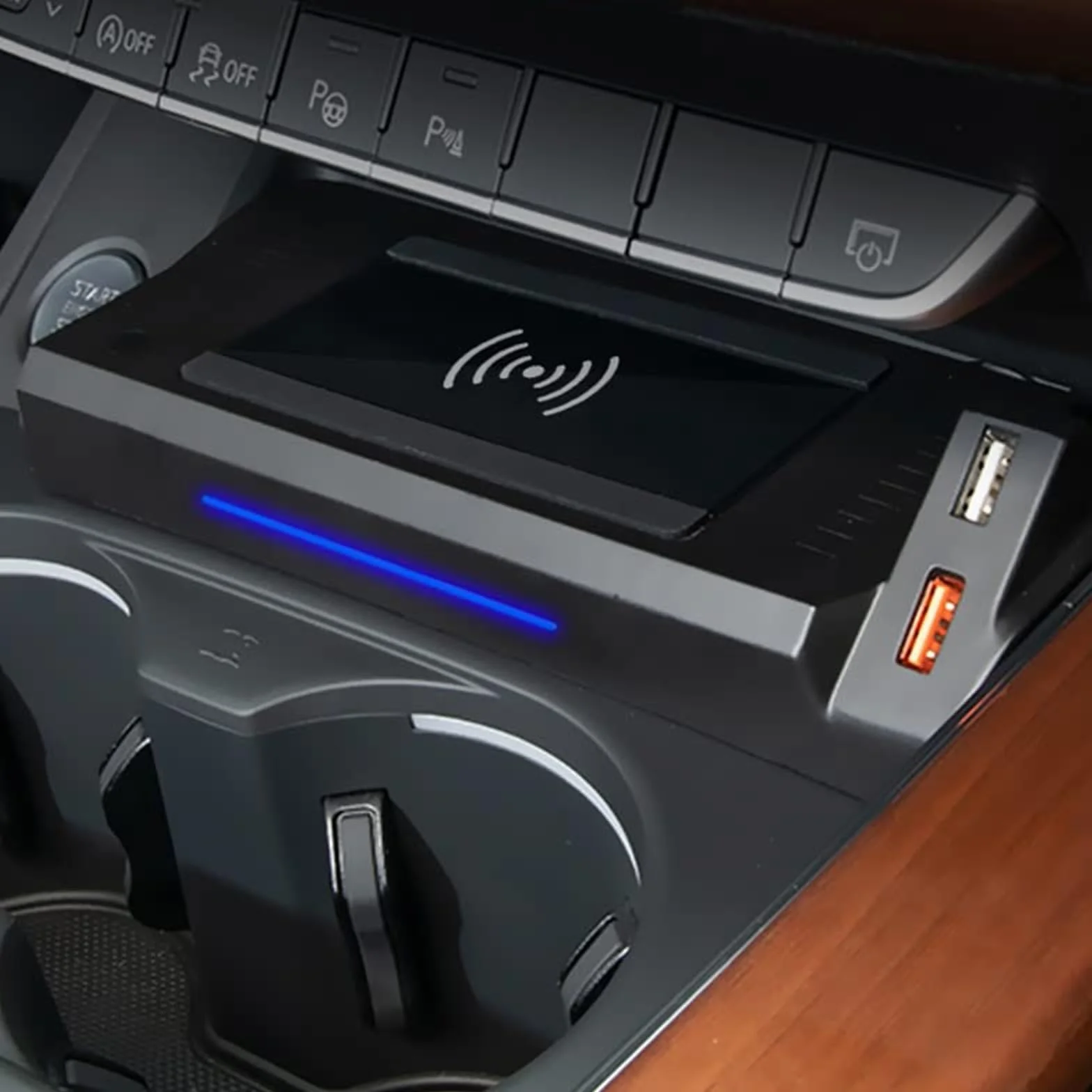 Mobilna bezprzewodowa ładowarka samochodowa QI 15 W, do audio, A4 A4L B9 A5 S4 RS4 2017-2022 Modyfikacja wnętrza Mobilny bezprzewodowy panel ładowania Bezprzewodowa ładowarka samochodowa