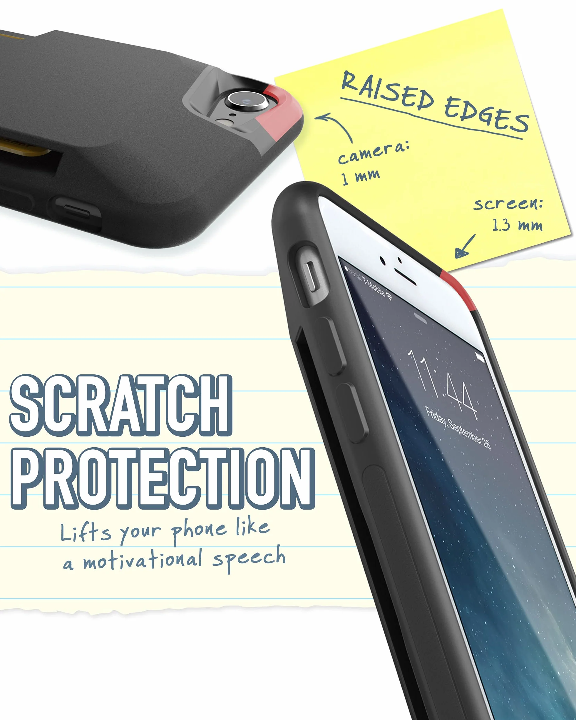 Smartish iPhone SE Wallet Case - Wallet Slayer Vol 1 [Slim + Protective] Credit Card Holder Drop Tested Hidden Card Slot Cover Compatible with Apple iPhone SE & iPhone 7/8 - Black Tie Affair
