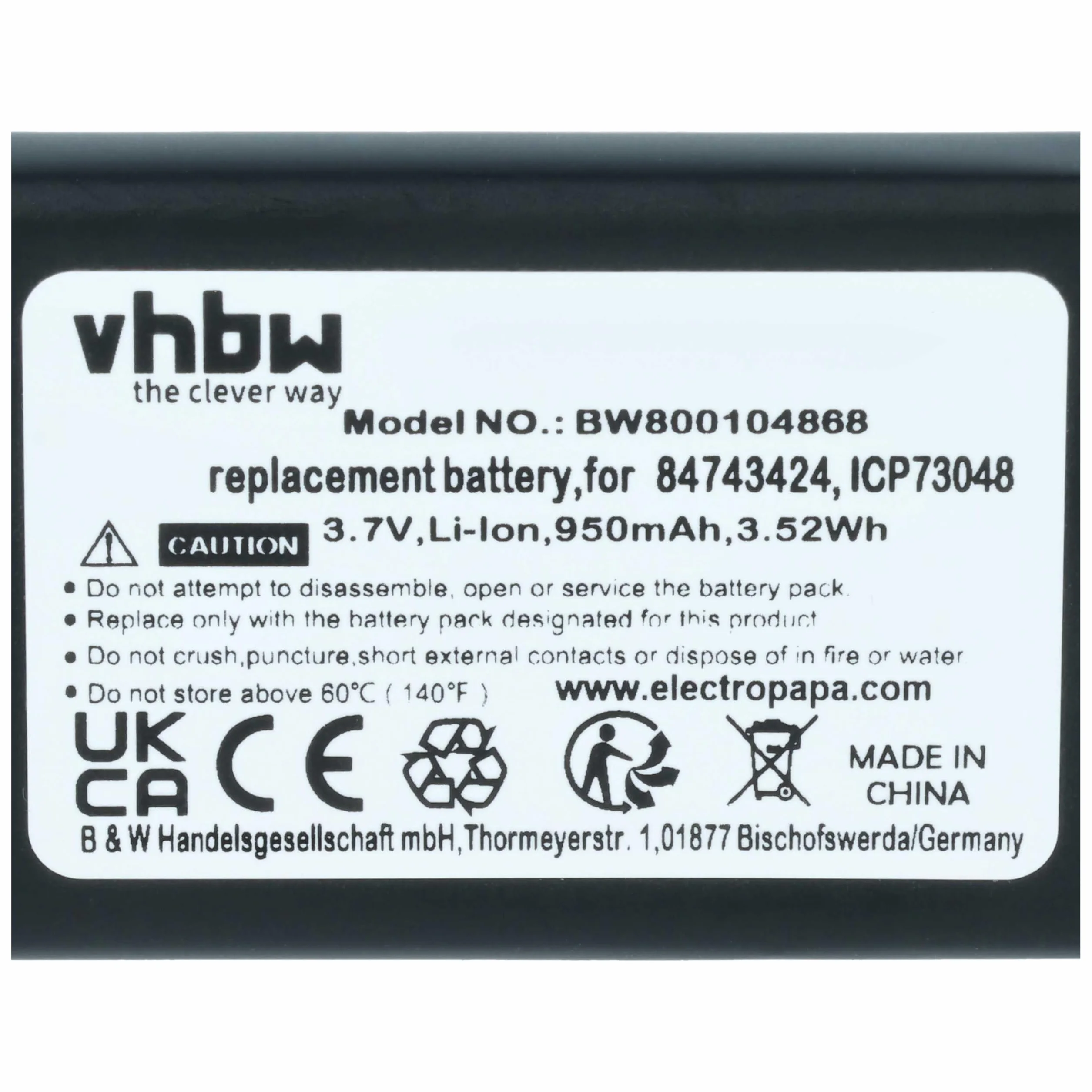 vhbw 5 x bateria kompatybilna z słuchawką Tunstall 7202 Dect, słuchawką 7202P Dect, 7212 Dect, bezprzewodowym telefonem stacjonarnym (950 mAh, 3,7 V, litowo-jonowy)