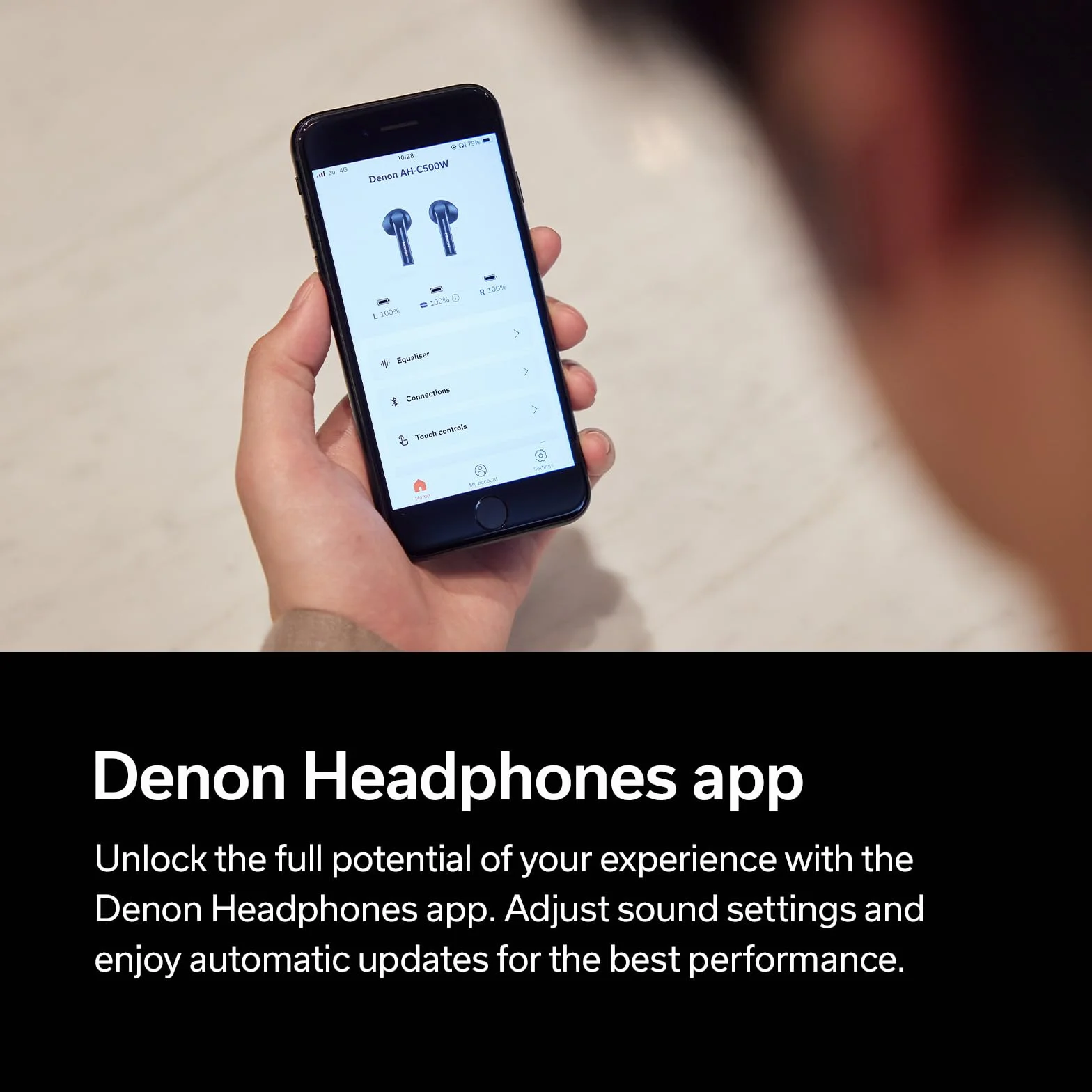 Denon AH-C500W True Wireless słuchawki douszne, wodoodporne słuchawki Bluetooth z wbudowanym mikrofonem - białe