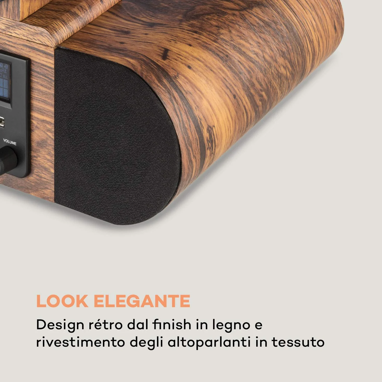 Auna Verticalo Retro Gramofon z Głośnikiem, Bluetooth, Radio DAB+, Odtwarzacz Winylowy, USB, Pionowy