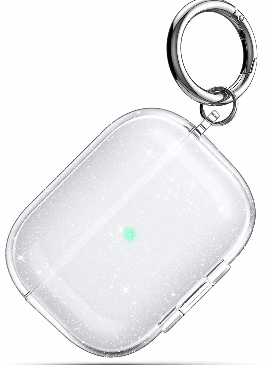 ULAK Etui do Airpods Pro 2/1. generacji, ochronny pokrowiec AirPod Pro, miękki, przezroczysty, odporny na wstrząsy, akcesoria z brelokiem do Airpods Pro 2/1, brokat