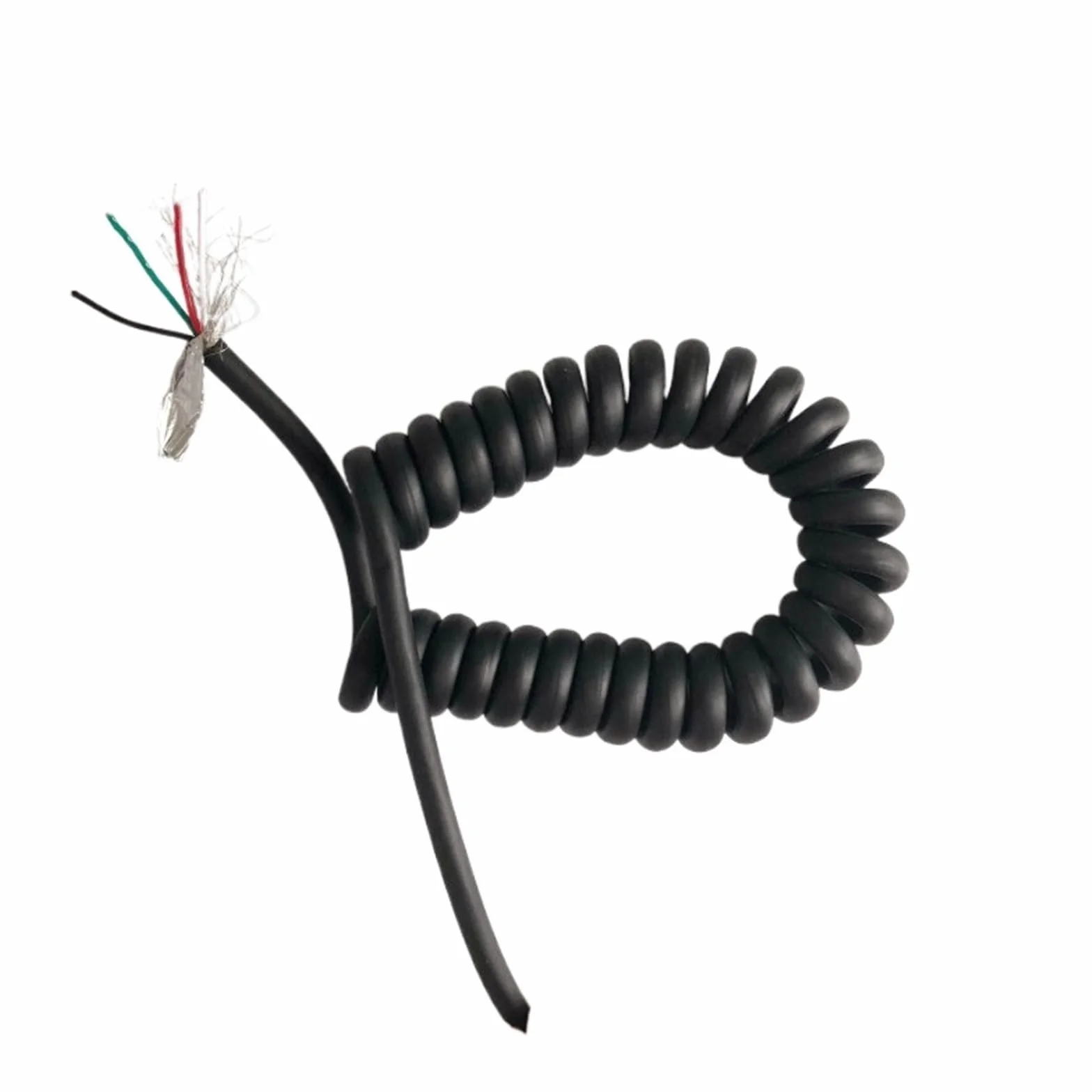 Sprężyna spiralna, 22AWG Matowy spiralnie ekranowany drut 4 rdzenie Przedłużacz teleskopowy 0,3 mm2 Zwijana cewka(Stretch 7 meter)