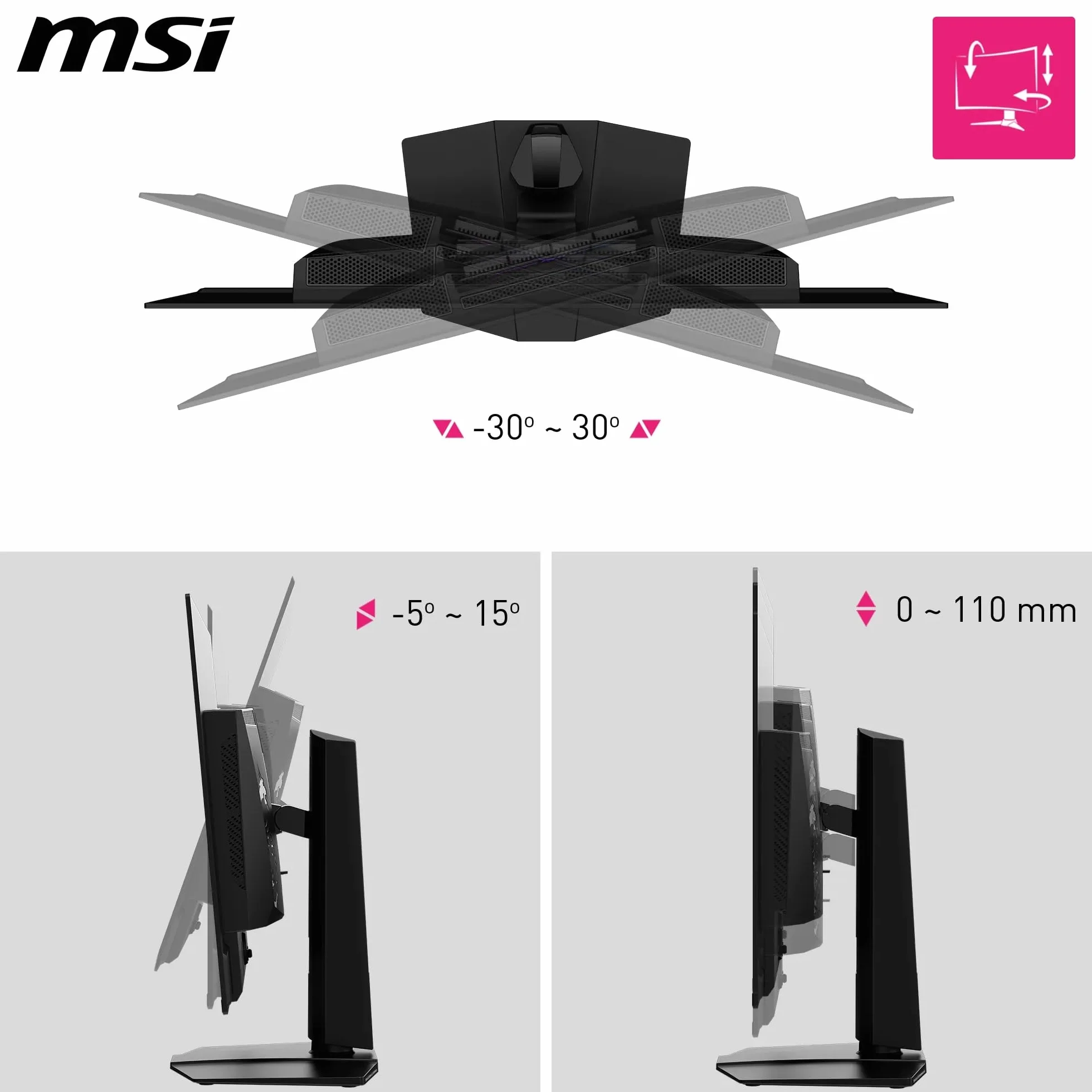 MSI, MPG 322URXDE QD-OLED, 32-calowy, 4K UHD, 3840 x 2160, monitor OLED, 240 Hz, 0,03 ms, DisplayHDR True Black 400, G-SYNC, kompatybilny z HDMI 2.1, DP 2.1a, USB C (98 W PD), regulacja wysokości