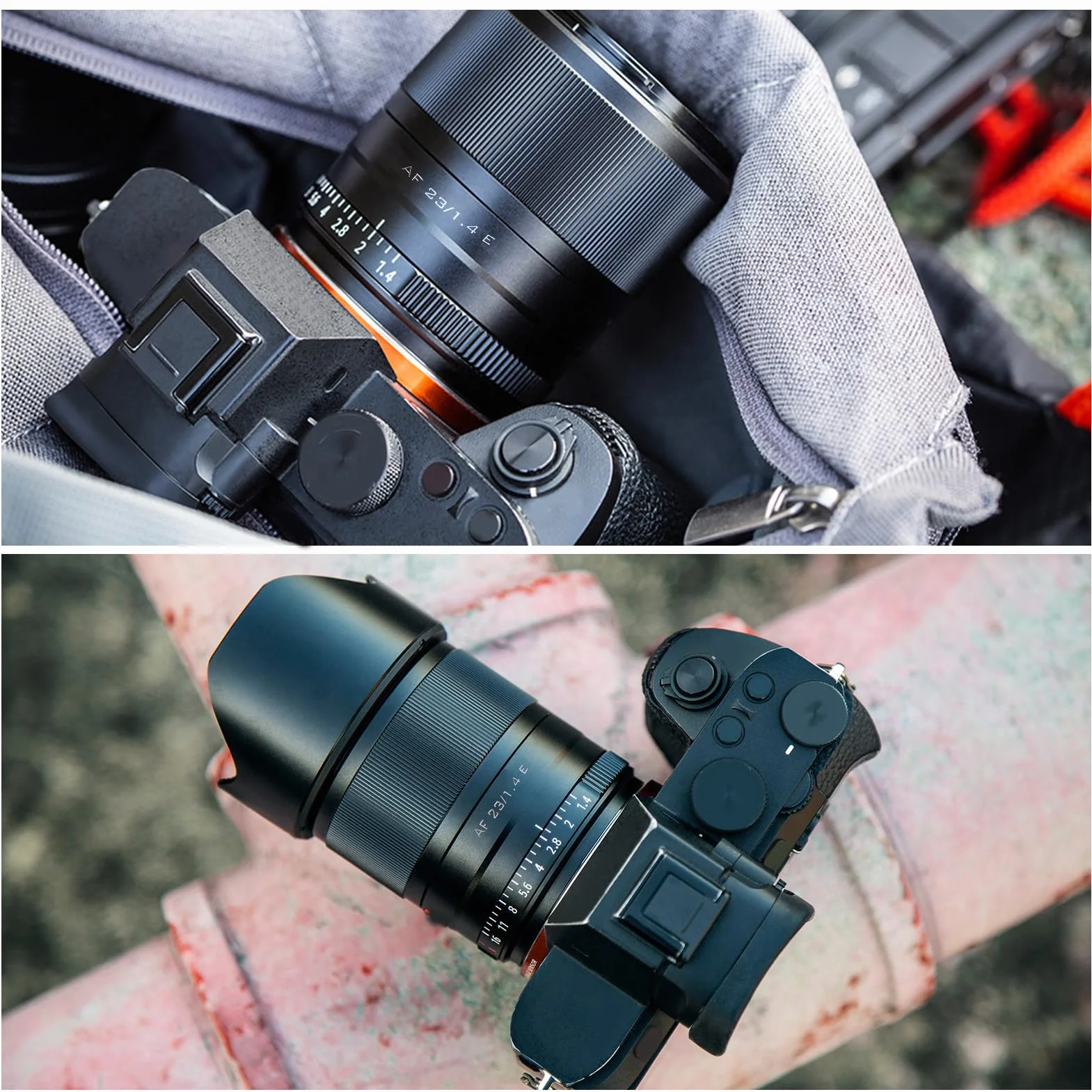 Aoresac Obiektyw Stałoogniskowy 23 Mm F1,4 z dużą przysłoną i funkcją Automatycznego Ustawiania Ostrości, Lekki Przenośny Obiektyw do Aparatu A6000 A6300 A6600, 2 Obiektywy ED obsługują