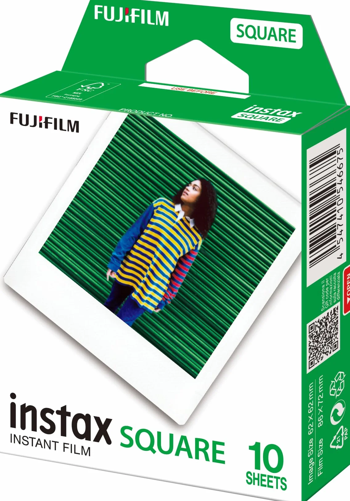 Instax Kwadratowa Folia ISO 800 Biała Ramka 10 Szt